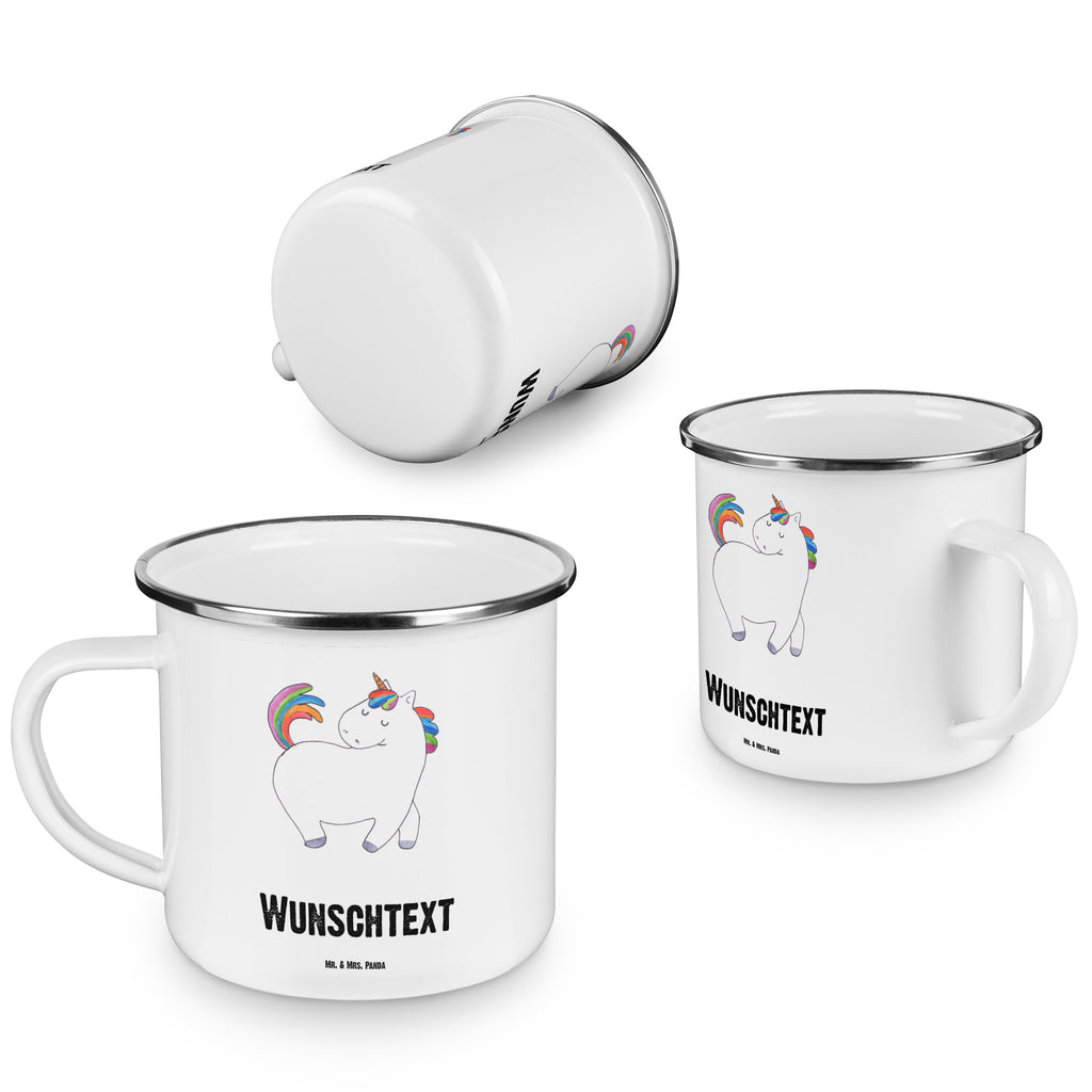 Personalisierte Emaille Tasse Einhorn stolzierend Emaille Tasse personalisiert, Emaille Tasse mit Namen, Campingtasse personalisiert, Namenstasse, Campingtasse bedrucken, Campinggeschirr personalsisert, Einhorn, Einhörner, Einhorn Deko, Pegasus, Unicorn, stolz, anders, bunt, Pferd, Reiter, Reiten, Freundin, Geschenk