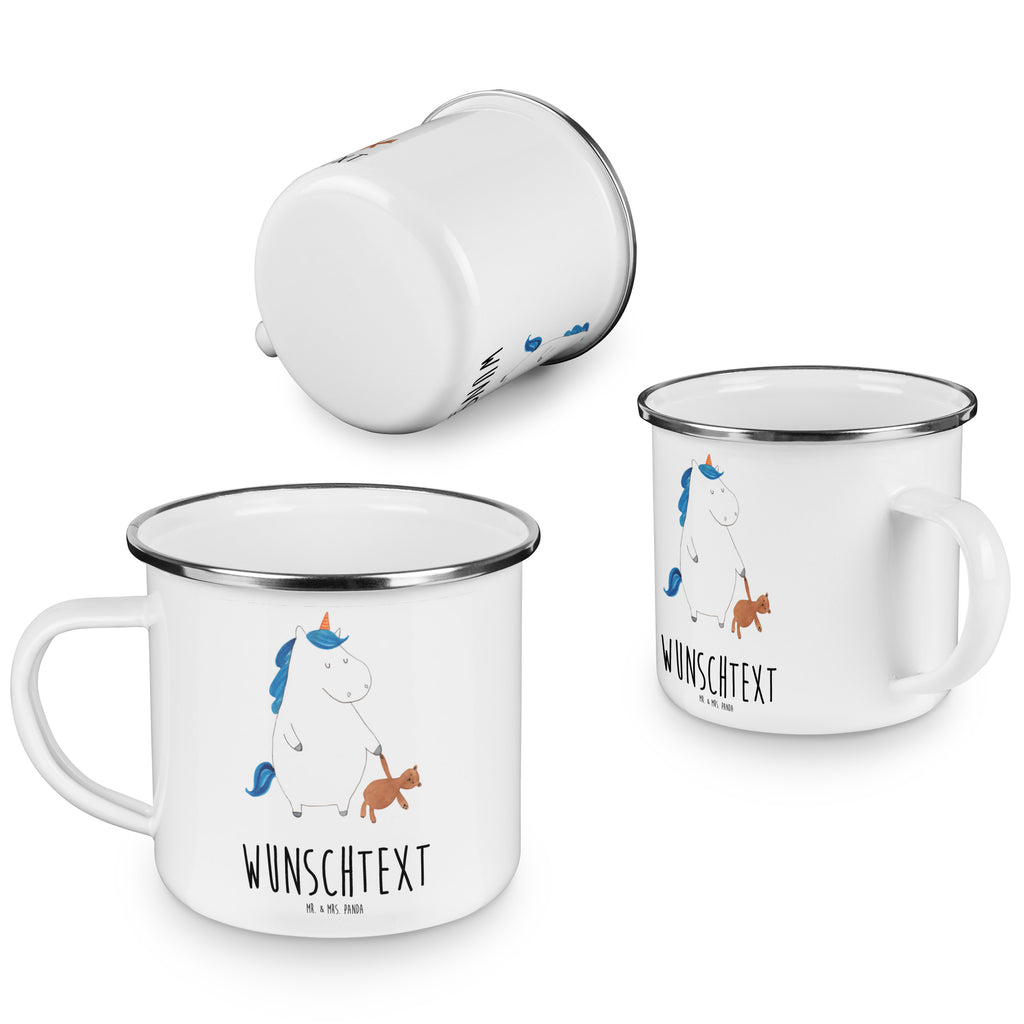 Personalisierte Emaille Tasse Einhorn Teddy Emaille Tasse personalisiert, Emaille Tasse mit Namen, Campingtasse personalisiert, Namenstasse, Campingtasse bedrucken, Campinggeschirr personalsisert, Einhorn, Einhörner, Einhorn Deko, Pegasus, Unicorn, schlafen, gute Nacht, Single, Bett, Träumen, Freundin, Singleleben