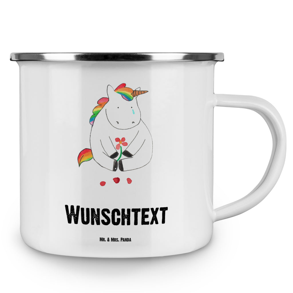 Personalisierte Emaille Tasse Einhorn Traurig Emaille Tasse personalisiert, Emaille Tasse mit Namen, Campingtasse personalisiert, Namenstasse, Campingtasse bedrucken, Campinggeschirr personalsisert, Einhorn, Einhörner, Einhorn Deko, Pegasus, Unicorn, Glitzer, Trösten. Freundschaft, Freunde, Liebe, Trauer, Grußkarte, Blume