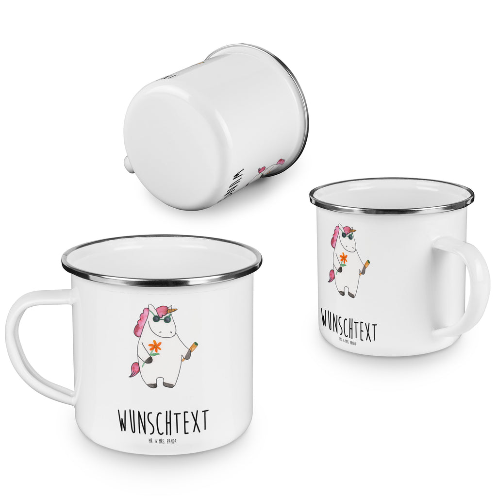 Personalisierte Emaille Tasse Einhorn Woodstock Emaille Tasse personalisiert, Emaille Tasse mit Namen, Campingtasse personalisiert, Namenstasse, Campingtasse bedrucken, Campinggeschirr personalsisert, Einhorn, Einhörner, Einhorn Deko, Pegasus, Unicorn, Kiffen, Joint, Zigarette, Alkohol, Party, Spaß. lustig, witzig, Woodstock