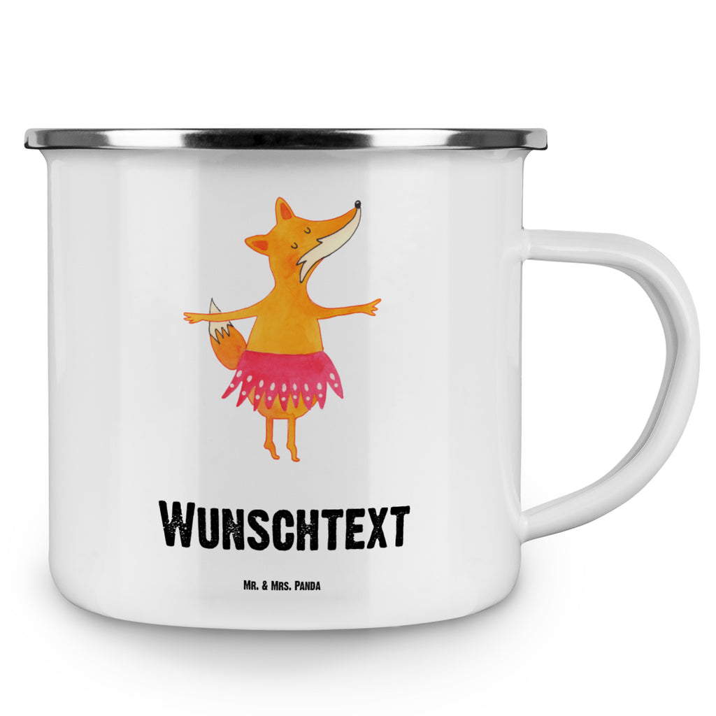 Personalisierte Emaille Tasse Fuchs Ballerina Emaille Tasse personalisiert, Emaille Tasse mit Namen, Campingtasse personalisiert, Namenstasse, Campingtasse bedrucken, Campinggeschirr personalsisert, Fuchs, Fuchs Spruch, Füchse, Füchsin, Ballerina, Ballett, Tänzerin, Tanzen, Party, Einladung, Geburtstag