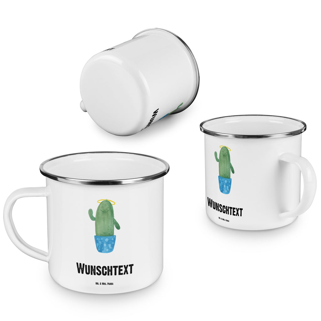 Personalisierte Emaille Tasse Kaktus Heilig Emaille Tasse personalisiert, Emaille Tasse mit Namen, Campingtasse personalisiert, Namenstasse, Campingtasse bedrucken, Campinggeschirr personalsisert, Kaktus, Kakteen, frech, lustig, Kind, Eltern, Familie, Bruder, Schwester, Schwestern, Freundin, Heiligenschein