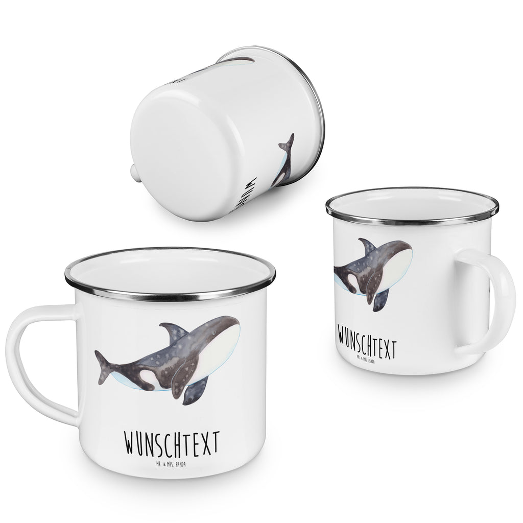 Personalisierte Emaille Tasse Orca Emaille Tasse personalisiert, Emaille Tasse mit Namen, Campingtasse personalisiert, Namenstasse, Campingtasse bedrucken, Campinggeschirr personalsisert, Meerestiere, Meer, Urlaub, Orca, Orcas, Killerwal, Wal, Möglichkeiten, Büro, Arbeit, Motivation, Selbstliebe, Neustart, Startup