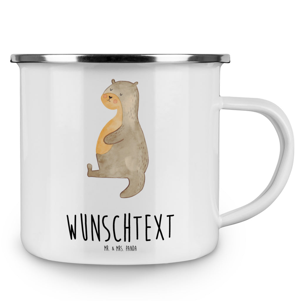 Personalisierte Emaille Tasse Otter Bauch Emaille Tasse personalisiert, Emaille Tasse mit Namen, Campingtasse personalisiert, Namenstasse, Campingtasse bedrucken, Campinggeschirr personalsisert, Otter, Fischotter, Seeotter, Otter Seeotter See Otter