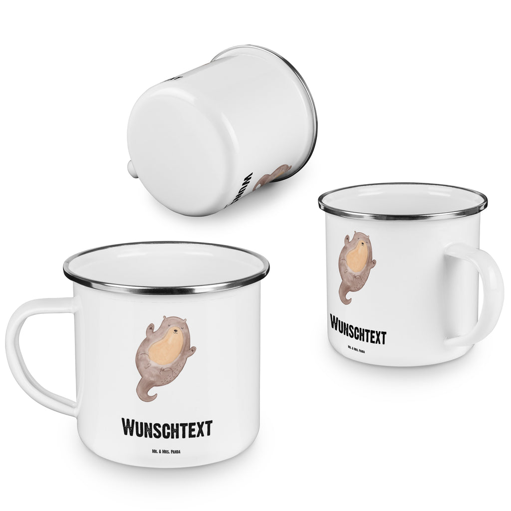 Personalisierte Emaille Tasse Otter Umarmen Emaille Tasse personalisiert, Emaille Tasse mit Namen, Campingtasse personalisiert, Namenstasse, Campingtasse bedrucken, Campinggeschirr personalsisert, Otter, Fischotter, Seeotter, Otter Seeotter See Otter