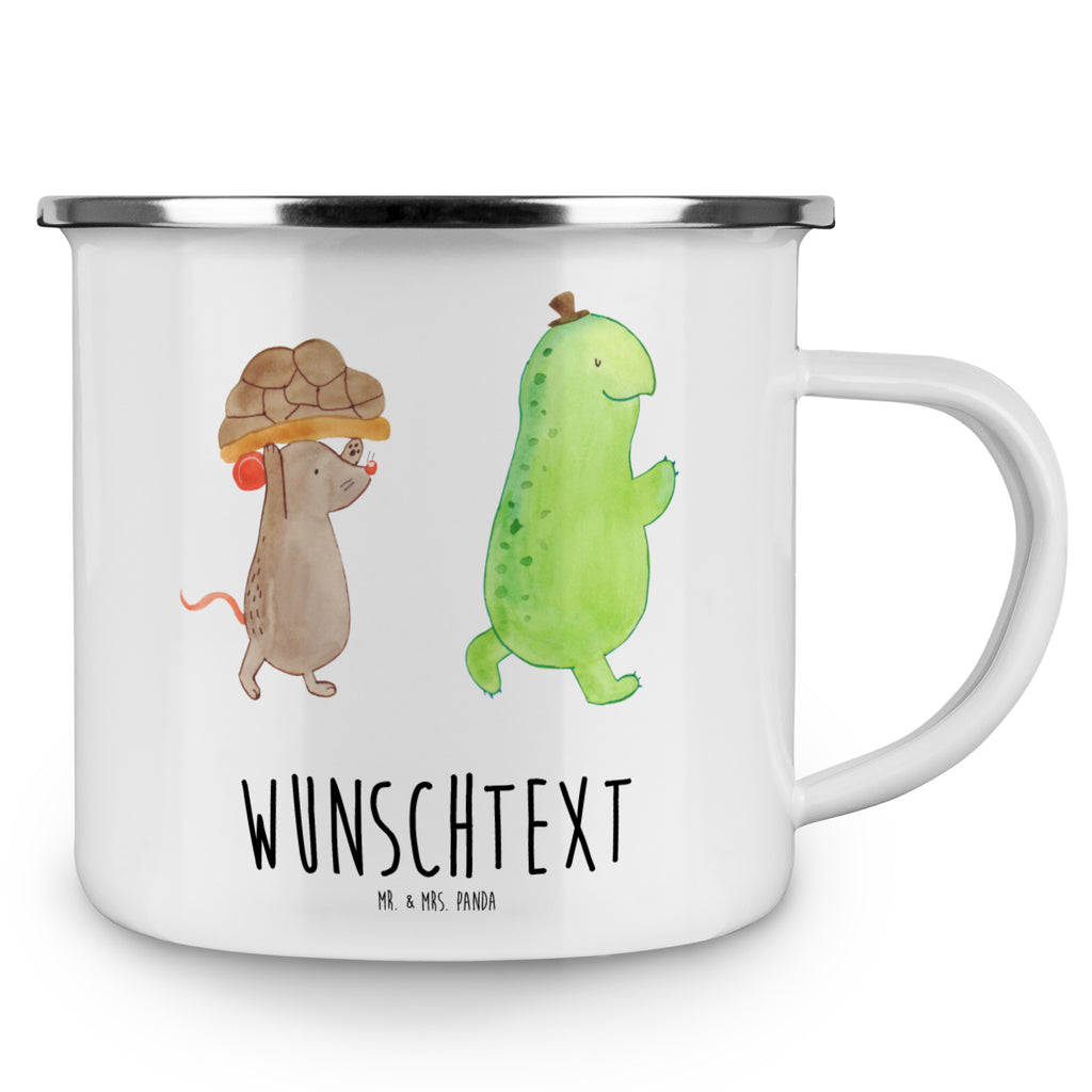 Personalisierte Emaille Tasse Schildkröte & Maus Emaille Tasse personalisiert, Emaille Tasse mit Namen, Campingtasse personalisiert, Namenstasse, Campingtasse bedrucken, Campinggeschirr personalsisert, Schildkröte, Maus, Freunde, Freundinnen, beste Freunde, beste Freundinnen
