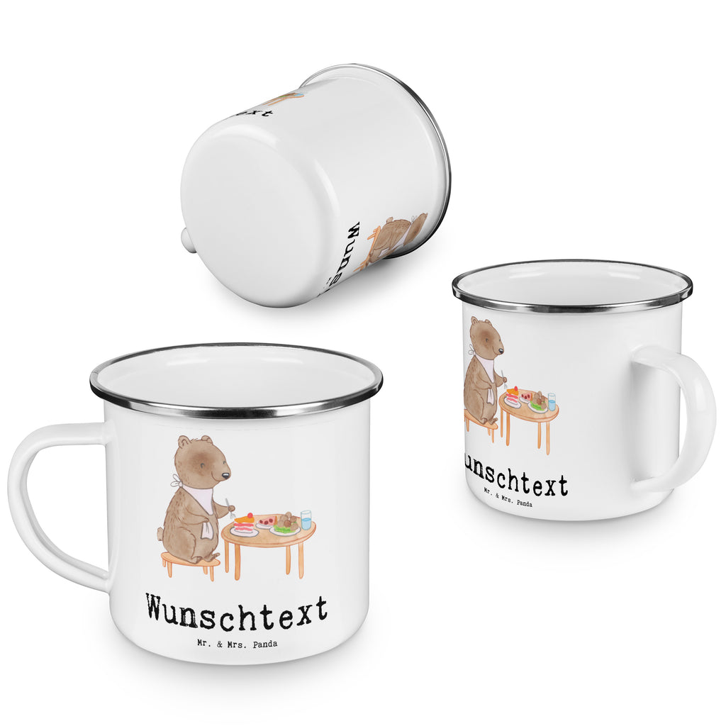 Personalisierte Emaille Tasse Bär Essen gehen Tage Emaille Tasse personalisiert, Emaille Tasse mit Namen, Campingtasse personalisiert, Namenstasse, Campingtasse bedrucken, Campinggeschirr personalsisert, Geschenk, Sport, Sportart, Hobby, Schenken, Danke, Dankeschön, Auszeichnung, Gewinn, Sportler, Essen gehen, Essen, Restaurant, Restaurantbesuch