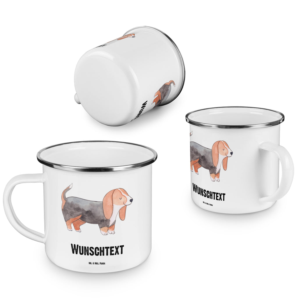 Personalisierte Emaille Tasse Basset Hound Lebensretter Emaille Tasse personalisiert, Emaille Tasse mit Namen, Campingtasse personalisiert, Namenstasse, Campingtasse bedrucken, Campinggeschirr personalsisert, Hund, Hunderasse, Rassehund, Hundebesitzer, Geschenk, Tierfreund, Schenken, Welpe, Basset Hound, Basset