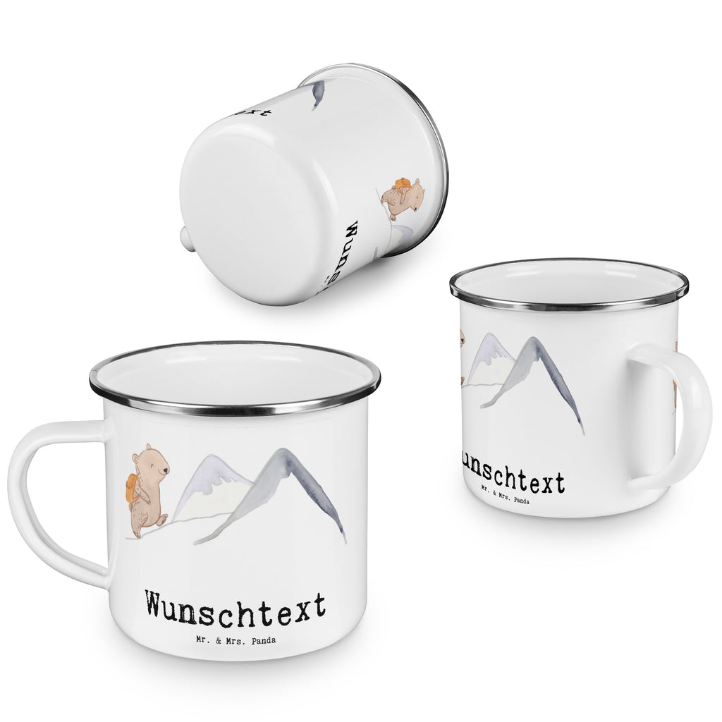 Personalisierte Emaille Tasse Bär Bergsteigen Tage Emaille Tasse personalisiert, Emaille Tasse mit Namen, Campingtasse personalisiert, Namenstasse, Campingtasse bedrucken, Campinggeschirr personalsisert, Geschenk, Sport, Sportart, Hobby, Schenken, Danke, Dankeschön, Auszeichnung, Gewinn, Sportler, Bergsteigen, wandern, Bergsport, Trekking, Alpinismus, Alpinwandern