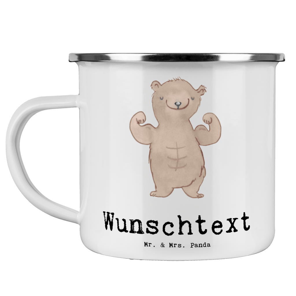 Personalisierte Emaille Tasse Bär Bodybuilding Tage Emaille Tasse personalisiert, Emaille Tasse mit Namen, Campingtasse personalisiert, Namenstasse, Campingtasse bedrucken, Campinggeschirr personalsisert, Geschenk, Sport, Sportart, Hobby, Schenken, Danke, Dankeschön, Auszeichnung, Gewinn, Sportler, Bodybuilding, Muskelmasse, Körpergestaltung, Leistungssport