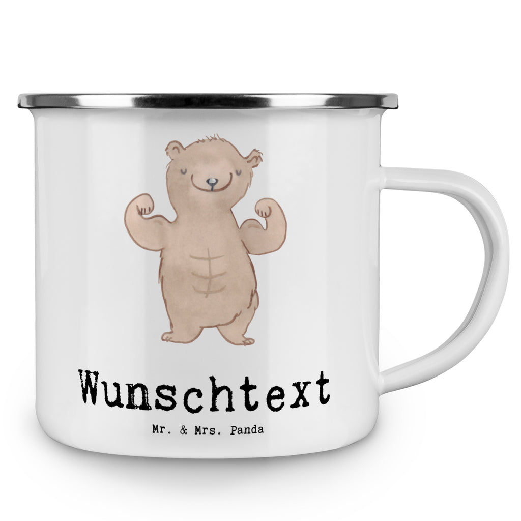 Personalisierte Emaille Tasse Bär Bodybuilding Tage Emaille Tasse personalisiert, Emaille Tasse mit Namen, Campingtasse personalisiert, Namenstasse, Campingtasse bedrucken, Campinggeschirr personalsisert, Geschenk, Sport, Sportart, Hobby, Schenken, Danke, Dankeschön, Auszeichnung, Gewinn, Sportler, Bodybuilding, Muskelmasse, Körpergestaltung, Leistungssport
