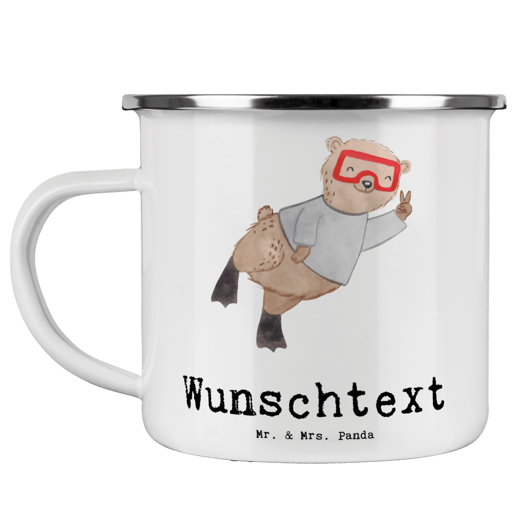 Personalisierte Emaille Tasse Bär Tauchen Tage Emaille Tasse personalisiert, Emaille Tasse mit Namen, Campingtasse personalisiert, Namenstasse, Campingtasse bedrucken, Campinggeschirr personalsisert, Geschenk, Sport, Sportart, Hobby, Schenken, Danke, Dankeschön, Auszeichnung, Gewinn, Sportler, Tauchen, schnorcheln, Tauchgang, Tauchschule, Diving, Dive
