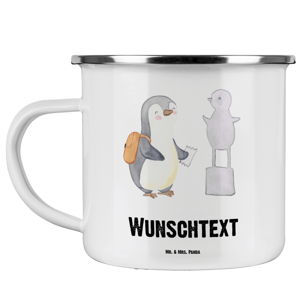 Personalisierte Emaille Tasse Pinguin Museum besuchen Tage Emaille Tasse personalisiert, Emaille Tasse mit Namen, Campingtasse personalisiert, Namenstasse, Campingtasse bedrucken, Campinggeschirr personalsisert, Geschenk, Sport, Sportart, Hobby, Schenken, Danke, Dankeschön, Auszeichnung, Gewinn, Sportler, Museum besuchen, Museen