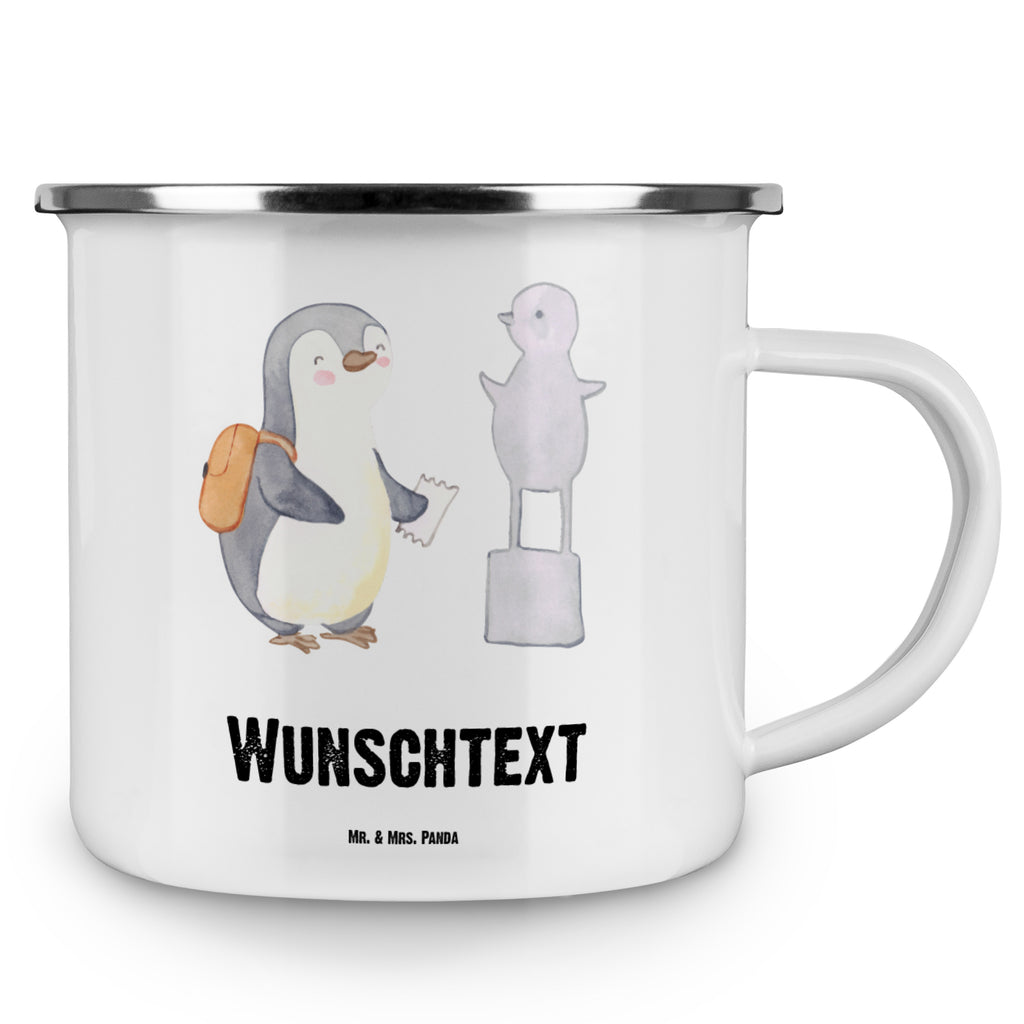 Personalisierte Emaille Tasse Pinguin Museum besuchen Tage Emaille Tasse personalisiert, Emaille Tasse mit Namen, Campingtasse personalisiert, Namenstasse, Campingtasse bedrucken, Campinggeschirr personalsisert, Geschenk, Sport, Sportart, Hobby, Schenken, Danke, Dankeschön, Auszeichnung, Gewinn, Sportler, Museum besuchen, Museen