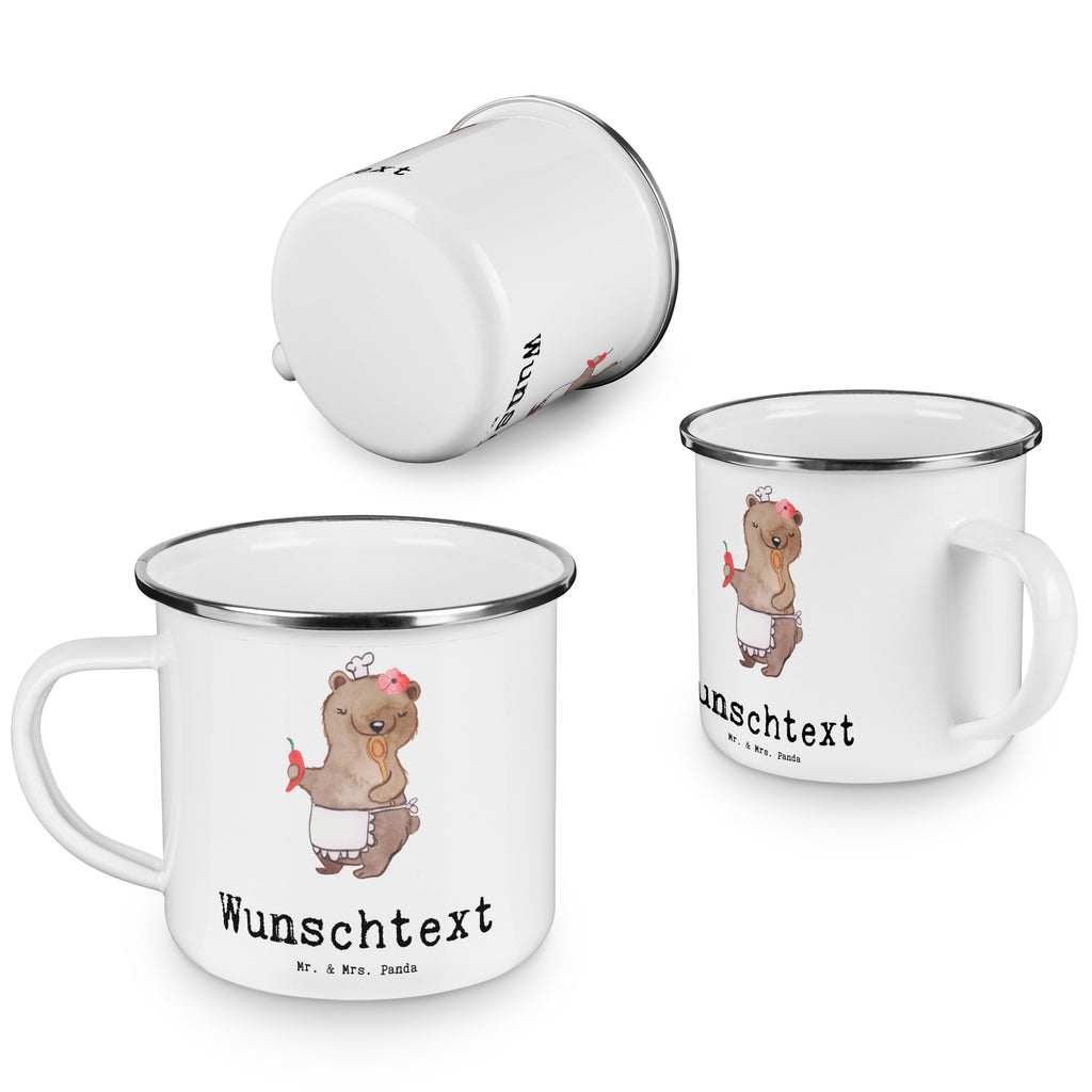 Personalisierte Emaille Tasse Köchin mit Herz Emaille Tasse personalisiert, Emaille Tasse mit Namen, Campingtasse personalisiert, Namenstasse, Campingtasse bedrucken, Campinggeschirr personalsisert, Beruf, Ausbildung, Jubiläum, Abschied, Rente, Kollege, Kollegin, Geschenk, Schenken, Arbeitskollege, Mitarbeiter, Firma, Danke, Dankeschön, Köchin, Chefköchin, Küchenchefin, Küchenmeisterin, Schiffsköchin, Sterneköchin, Fernsehköchin, Restaurant
