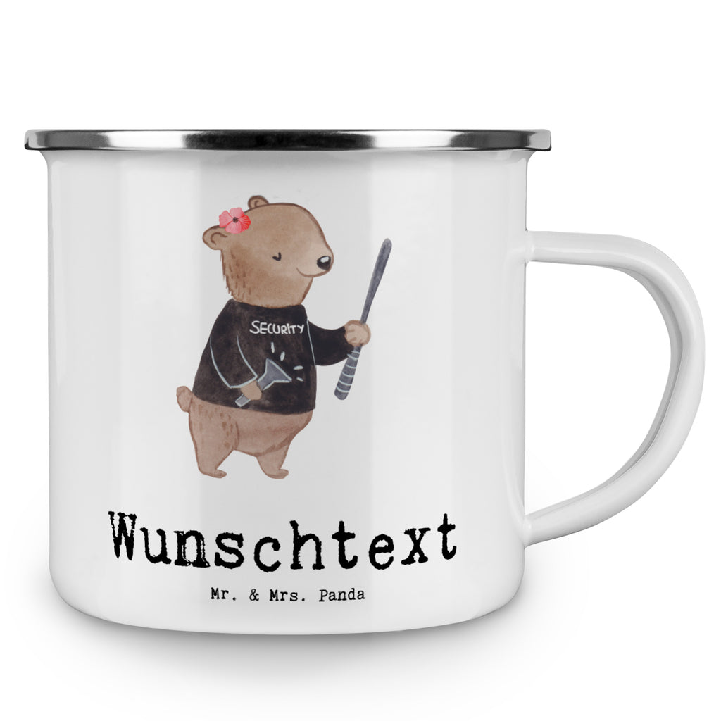Personalisierte Emaille Tasse Sicherheitsdienstmitarbeiterin mit Herz Emaille Tasse personalisiert, Emaille Tasse mit Namen, Campingtasse personalisiert, Namenstasse, Campingtasse bedrucken, Campinggeschirr personalsisert, Beruf, Ausbildung, Jubiläum, Abschied, Rente, Kollege, Kollegin, Geschenk, Schenken, Arbeitskollege, Mitarbeiter, Firma, Danke, Dankeschön