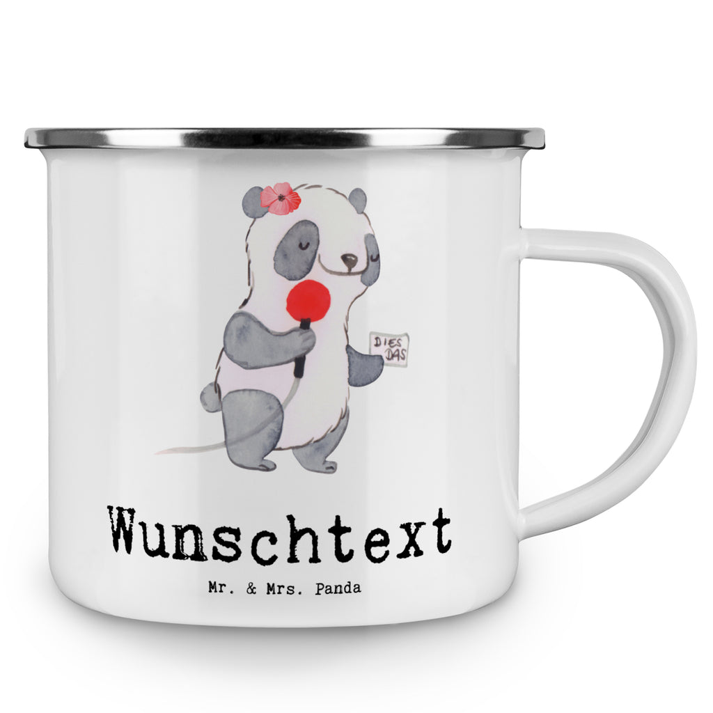 Personalisierte Emaille Tasse Sportreporterin mit Herz Emaille Tasse personalisiert, Emaille Tasse mit Namen, Campingtasse personalisiert, Namenstasse, Campingtasse bedrucken, Campinggeschirr personalsisert, Beruf, Ausbildung, Jubiläum, Abschied, Rente, Kollege, Kollegin, Geschenk, Schenken, Arbeitskollege, Mitarbeiter, Firma, Danke, Dankeschön