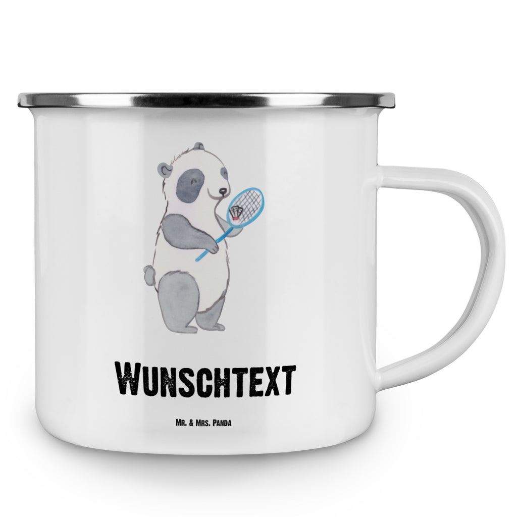 Personalisierte Emaille Tasse Panda Badminton  Tage Emaille Tasse personalisiert, Emaille Tasse mit Namen, Campingtasse personalisiert, Namenstasse, Campingtasse bedrucken, Campinggeschirr personalsisert, Geschenk, Sport, Sportart, Hobby, Schenken, Danke, Dankeschön, Auszeichnung, Gewinn, Sportler, Badminton, Badminton spielen