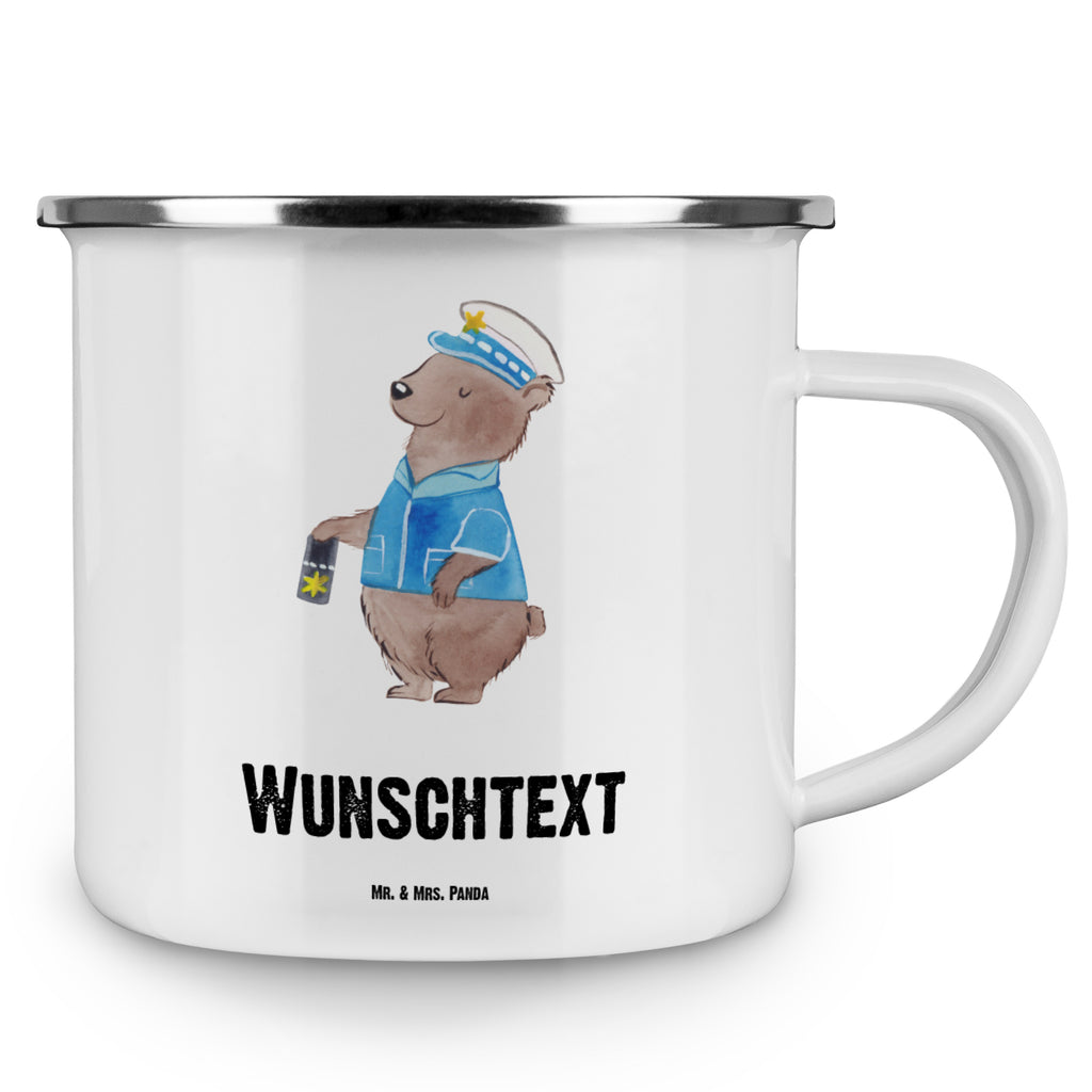 Personalisierte Emaille Tasse Polizist mit Herz Emaille Tasse personalisiert, Emaille Tasse mit Namen, Campingtasse personalisiert, Namenstasse, Campingtasse bedrucken, Campinggeschirr personalsisert, Beruf, Ausbildung, Jubiläum, Abschied, Rente, Kollege, Kollegin, Geschenk, Schenken, Arbeitskollege, Mitarbeiter, Firma, Danke, Dankeschön, Polizist, Polizeibeamter, Wachmann, Cop, Polizei, Studium