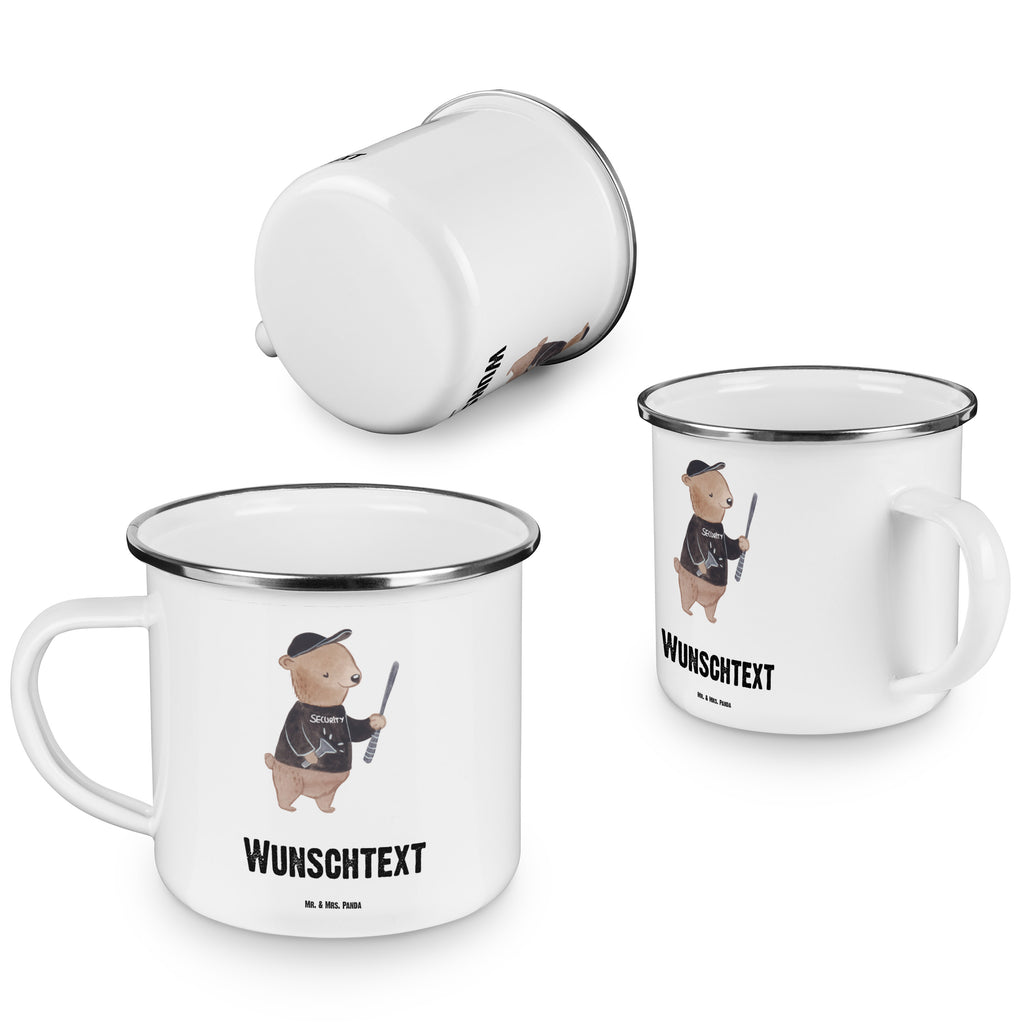 Personalisierte Emaille Tasse Sicherheitsdienstmitarbeiter mit Herz Emaille Tasse personalisiert, Emaille Tasse mit Namen, Campingtasse personalisiert, Namenstasse, Campingtasse bedrucken, Campinggeschirr personalsisert, Beruf, Ausbildung, Jubiläum, Abschied, Rente, Kollege, Kollegin, Geschenk, Schenken, Arbeitskollege, Mitarbeiter, Firma, Danke, Dankeschön