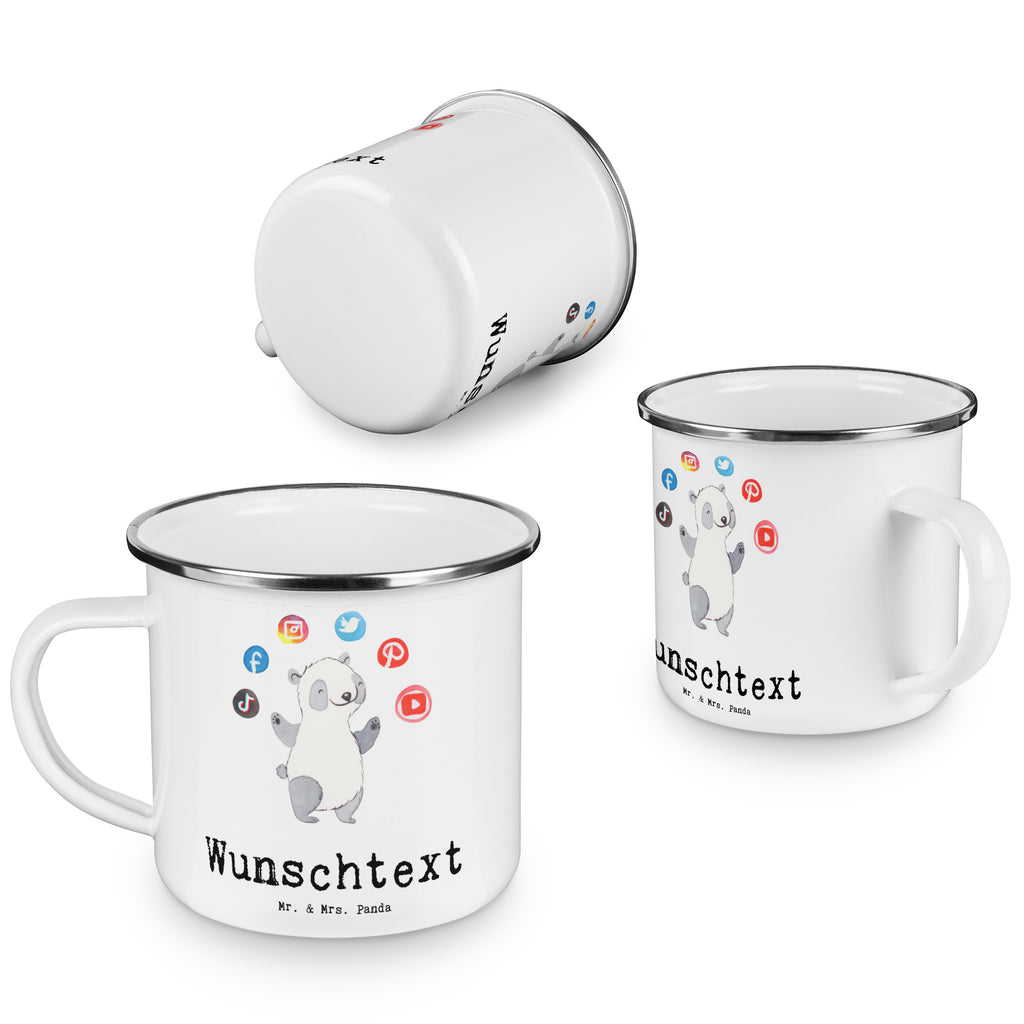Personalisierte Emaille Tasse Social Media Manager mit Herz Emaille Tasse personalisiert, Emaille Tasse mit Namen, Campingtasse personalisiert, Namenstasse, Campingtasse bedrucken, Campinggeschirr personalsisert, Beruf, Ausbildung, Jubiläum, Abschied, Rente, Kollege, Kollegin, Geschenk, Schenken, Arbeitskollege, Mitarbeiter, Firma, Danke, Dankeschön