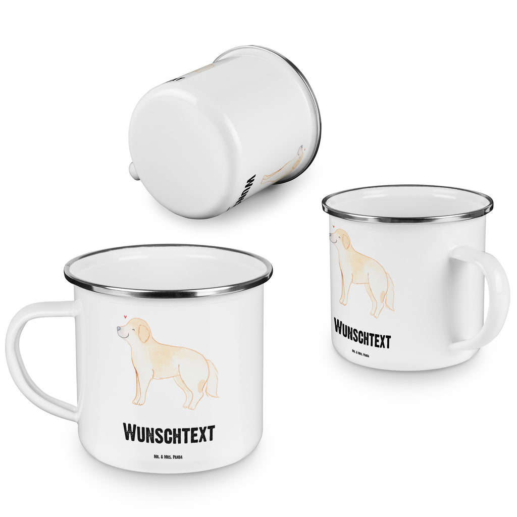 Personalisierte Emaille Tasse Golden Retriever Lebensretter Emaille Tasse personalisiert, Emaille Tasse mit Namen, Campingtasse personalisiert, Namenstasse, Campingtasse bedrucken, Campinggeschirr personalsisert, Hund, Hunderasse, Rassehund, Hundebesitzer, Geschenk, Tierfreund, Schenken, Welpe, Golden Retriever, Goldie Hund
