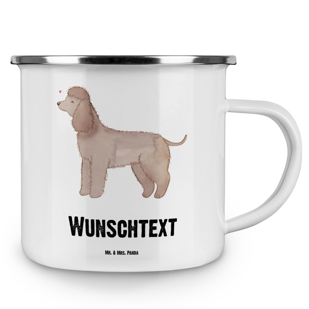 Personalisierte Emaille Tasse Irish Water Spaniel Lebensretter Emaille Tasse personalisiert, Emaille Tasse mit Namen, Campingtasse personalisiert, Namenstasse, Campingtasse bedrucken, Campinggeschirr personalsisert, Hund, Hunderasse, Rassehund, Hundebesitzer, Geschenk, Tierfreund, Schenken, Welpe, Irish Water Spaniel, Jagdhund
