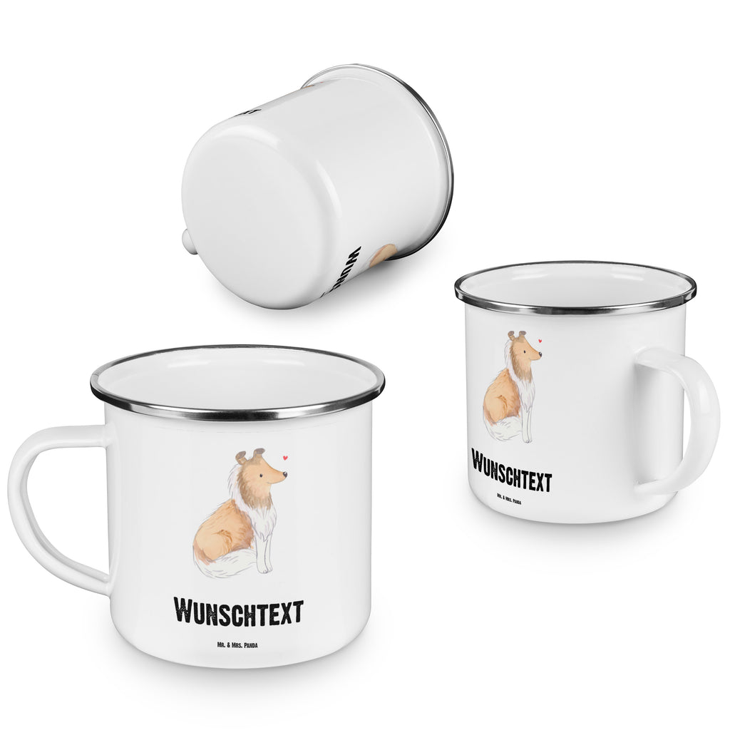 Personalisierte Emaille Tasse Langhaar Collie Lebensretter Emaille Tasse personalisiert, Emaille Tasse mit Namen, Campingtasse personalisiert, Namenstasse, Campingtasse bedrucken, Campinggeschirr personalsisert, Hund, Hunderasse, Rassehund, Hundebesitzer, Geschenk, Tierfreund, Schenken, Welpe, Langhaar Collie, britischer Hütehund
