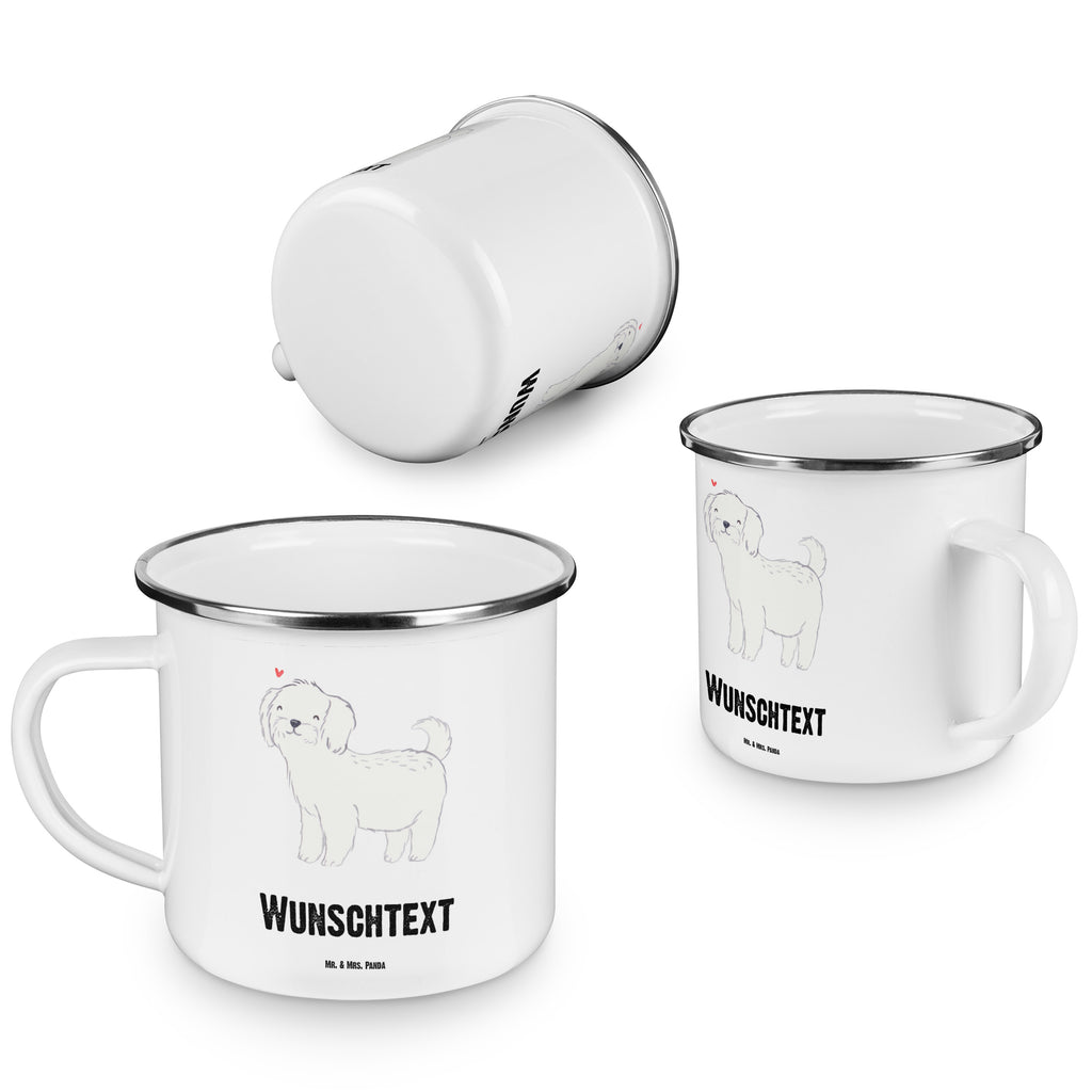 Personalisierte Emaille Tasse Malteser Lebensretter Emaille Tasse personalisiert, Emaille Tasse mit Namen, Campingtasse personalisiert, Namenstasse, Campingtasse bedrucken, Campinggeschirr personalsisert, Hund, Hunderasse, Rassehund, Hundebesitzer, Geschenk, Tierfreund, Schenken, Welpe, Malteser