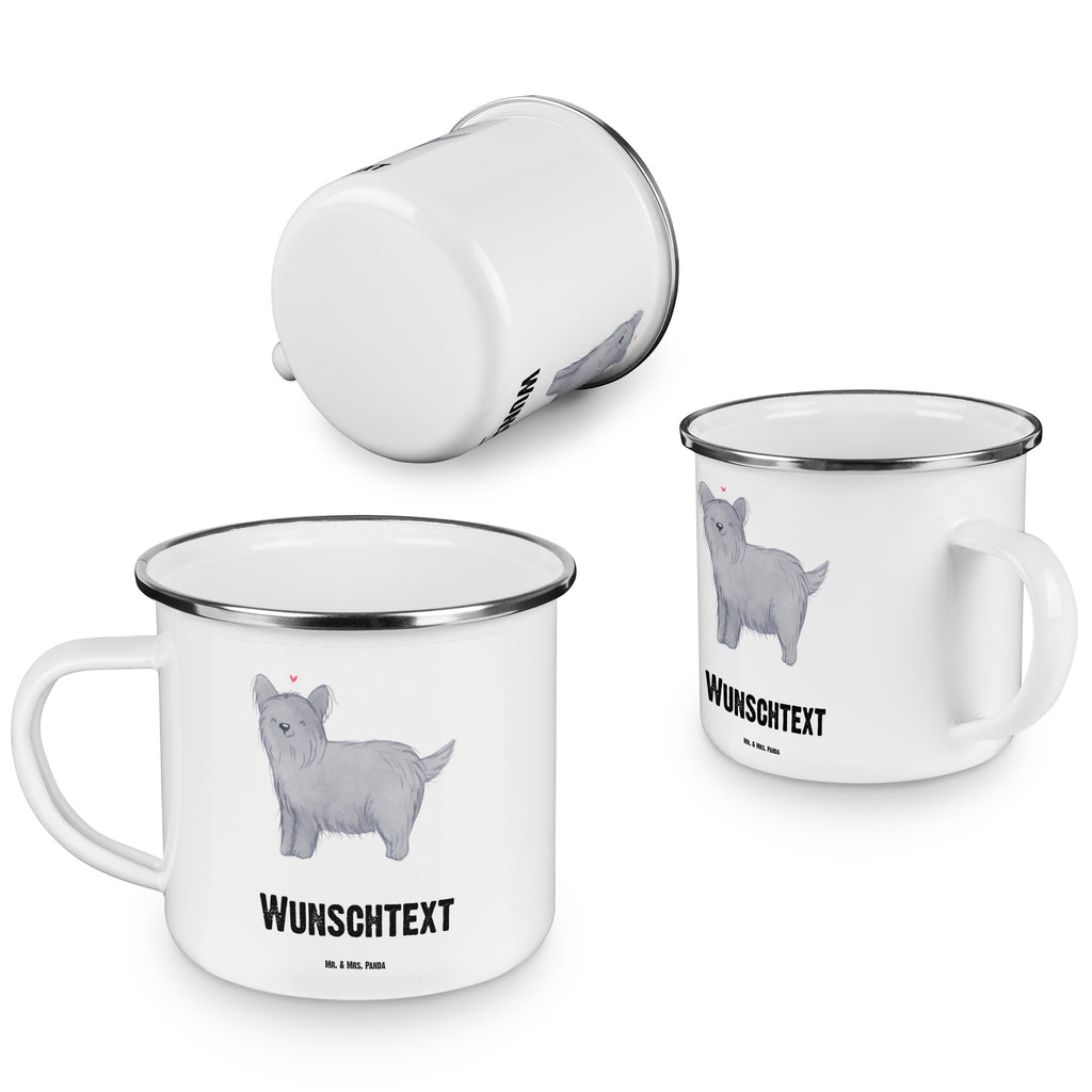 Personalisierte Emaille Tasse Skye Terrier Lebensretter Emaille Tasse personalisiert, Emaille Tasse mit Namen, Campingtasse personalisiert, Namenstasse, Campingtasse bedrucken, Campinggeschirr personalsisert, Hund, Hunderasse, Rassehund, Hundebesitzer, Geschenk, Tierfreund, Schenken, Welpe, Skye Terrier, Terrier