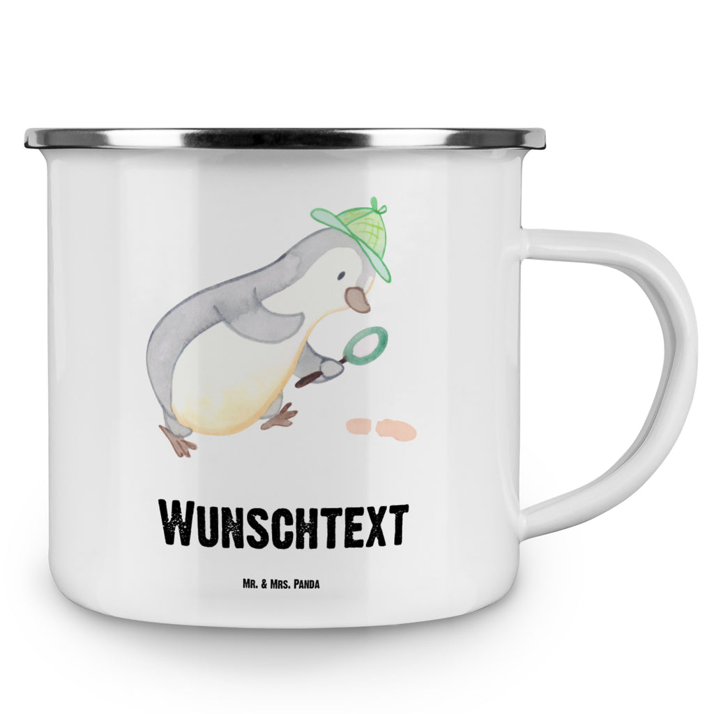 Personalisierte Emaille Tasse Detektiv mit Herz Emaille Tasse personalisiert, Emaille Tasse mit Namen, Campingtasse personalisiert, Namenstasse, Campingtasse bedrucken, Campinggeschirr personalsisert, Beruf, Ausbildung, Jubiläum, Abschied, Rente, Kollege, Kollegin, Geschenk, Schenken, Arbeitskollege, Mitarbeiter, Firma, Danke, Dankeschön, Detektiv, Ermittler, Agent, Privatdetektei, Berufsdetektiv, Wirtschaftsdetektei, Detektivausbildung, Spurensuche