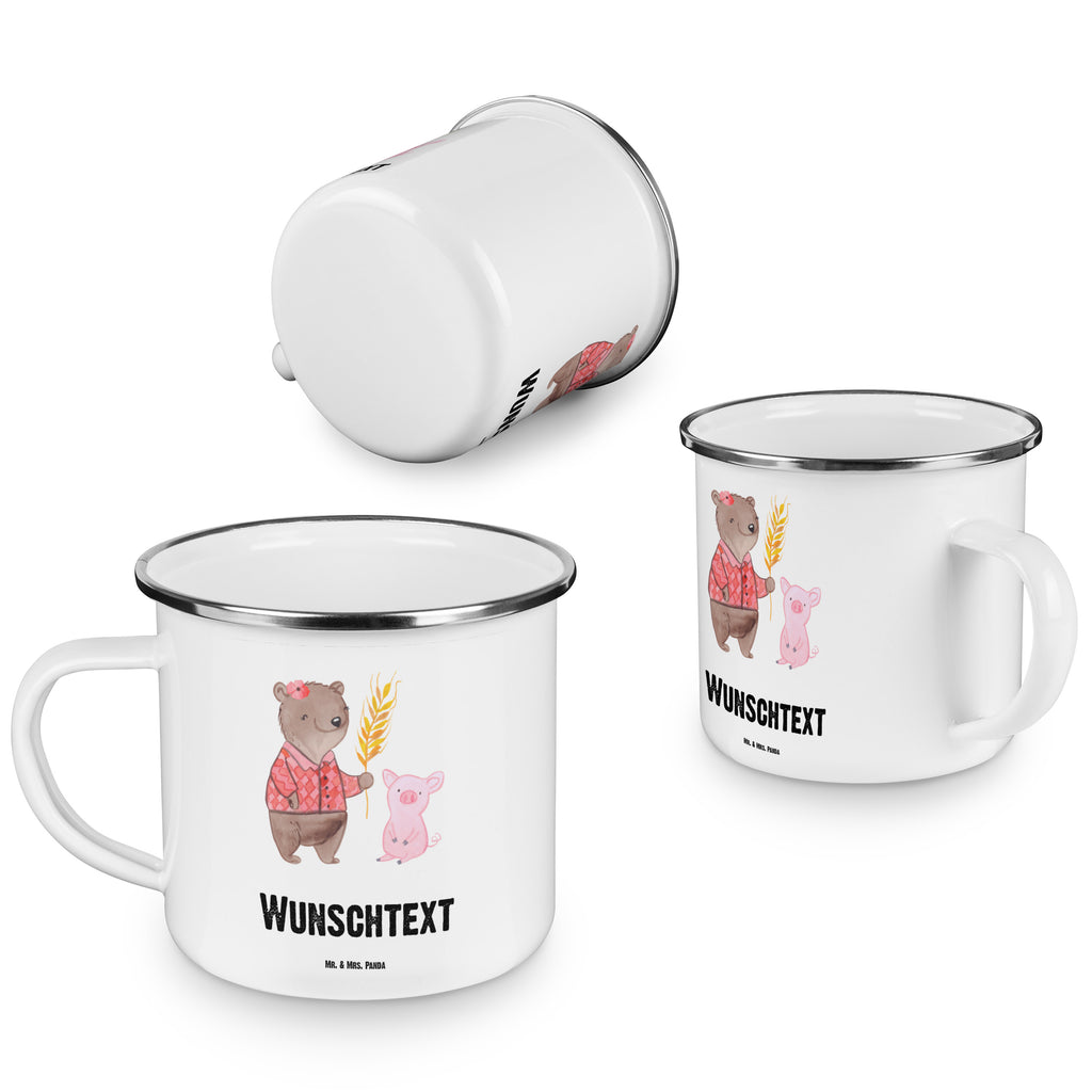 Personalisierte Emaille Tasse Bäuerin mit Herz Emaille Tasse personalisiert, Emaille Tasse mit Namen, Campingtasse personalisiert, Namenstasse, Campingtasse bedrucken, Campinggeschirr personalsisert, Beruf, Ausbildung, Jubiläum, Abschied, Rente, Kollege, Kollegin, Geschenk, Schenken, Arbeitskollege, Mitarbeiter, Firma, Danke, Dankeschön, Landwirtin, Bäuerin, Tierwirtin, Agronomin, Farmerin, Bauernhof