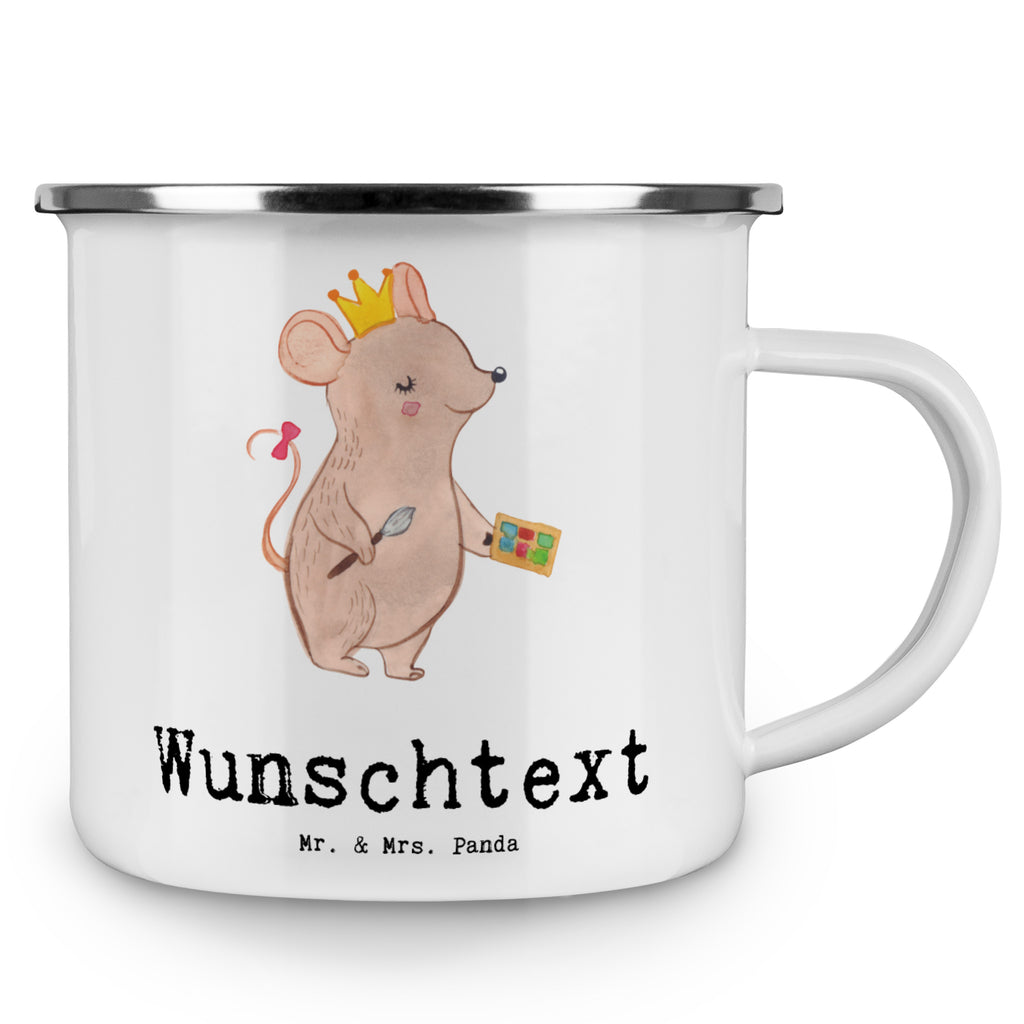Personalisierte Emaille Tasse Maskenbildnerin mit Herz Emaille Tasse personalisiert, Emaille Tasse mit Namen, Campingtasse personalisiert, Namenstasse, Campingtasse bedrucken, Campinggeschirr personalsisert, Beruf, Ausbildung, Jubiläum, Abschied, Rente, Kollege, Kollegin, Geschenk, Schenken, Arbeitskollege, Mitarbeiter, Firma, Danke, Dankeschön, Kosmetikerin, Make Up Artist, Maskenbildnerin, Visagistin, Beauty Salon, Kosmetikstudio, Eröffnung