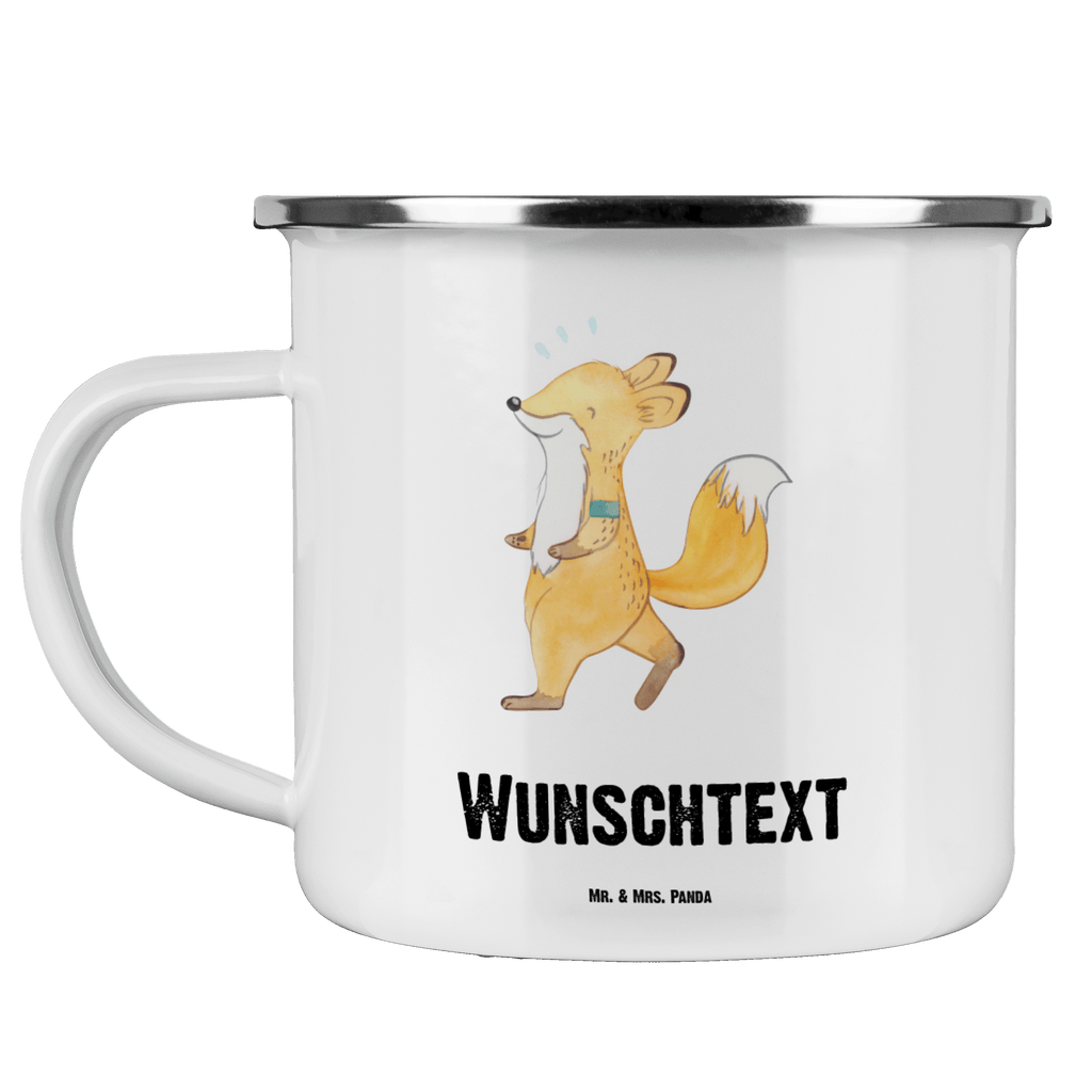 Personalisierte Emaille Tasse Fuchs Joggen Tage Emaille Tasse personalisiert, Emaille Tasse mit Namen, Campingtasse personalisiert, Namenstasse, Campingtasse bedrucken, Campinggeschirr personalsisert, Geschenk, Sport, Sportart, Hobby, Schenken, Danke, Dankeschön, Auszeichnung, Gewinn, Sportler, Joggen, Dauerlauf, Laufsport, Laufen