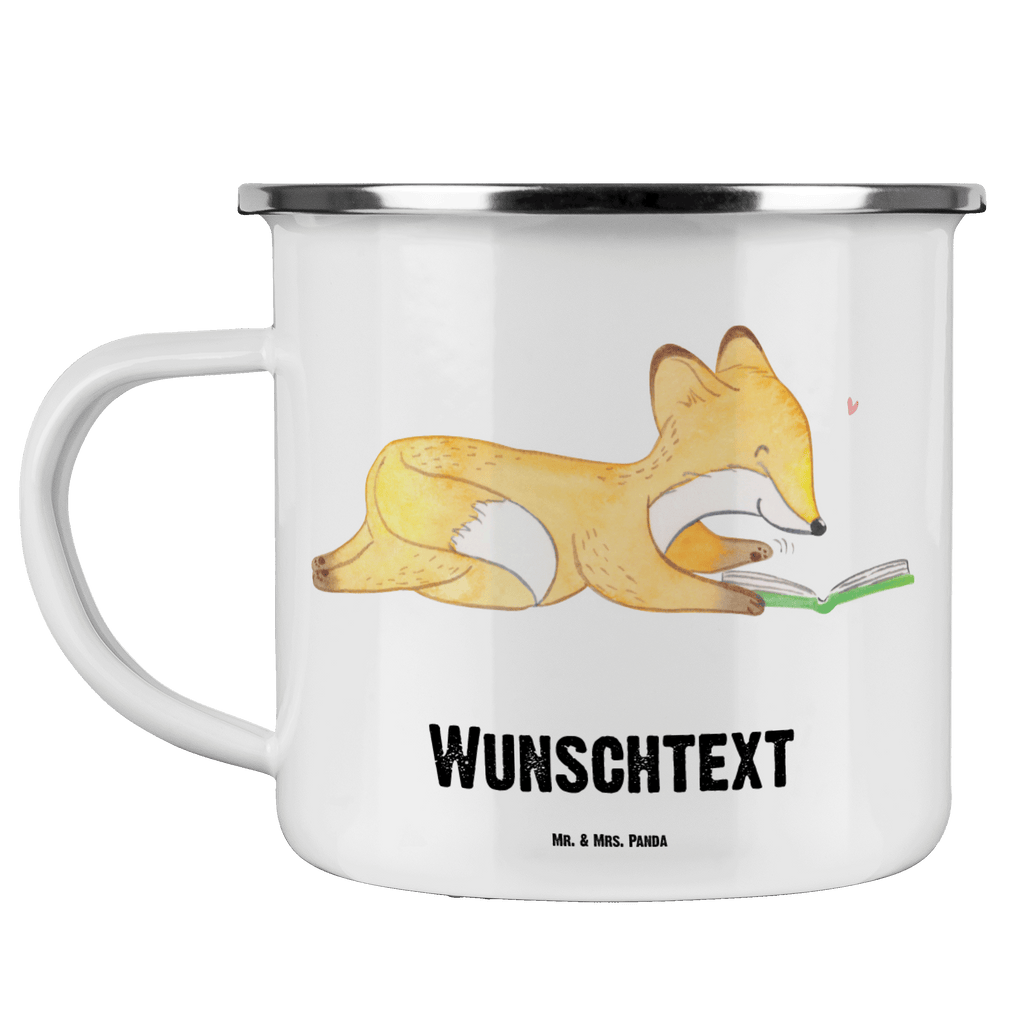 Personalisierte Emaille Tasse Fuchs Lesen Tage Emaille Tasse personalisiert, Emaille Tasse mit Namen, Campingtasse personalisiert, Namenstasse, Campingtasse bedrucken, Campinggeschirr personalsisert, Geschenk, Sport, Sportart, Hobby, Schenken, Danke, Dankeschön, Auszeichnung, Gewinn, Sportler, lesen, Bücher lesen, Bücherwurm