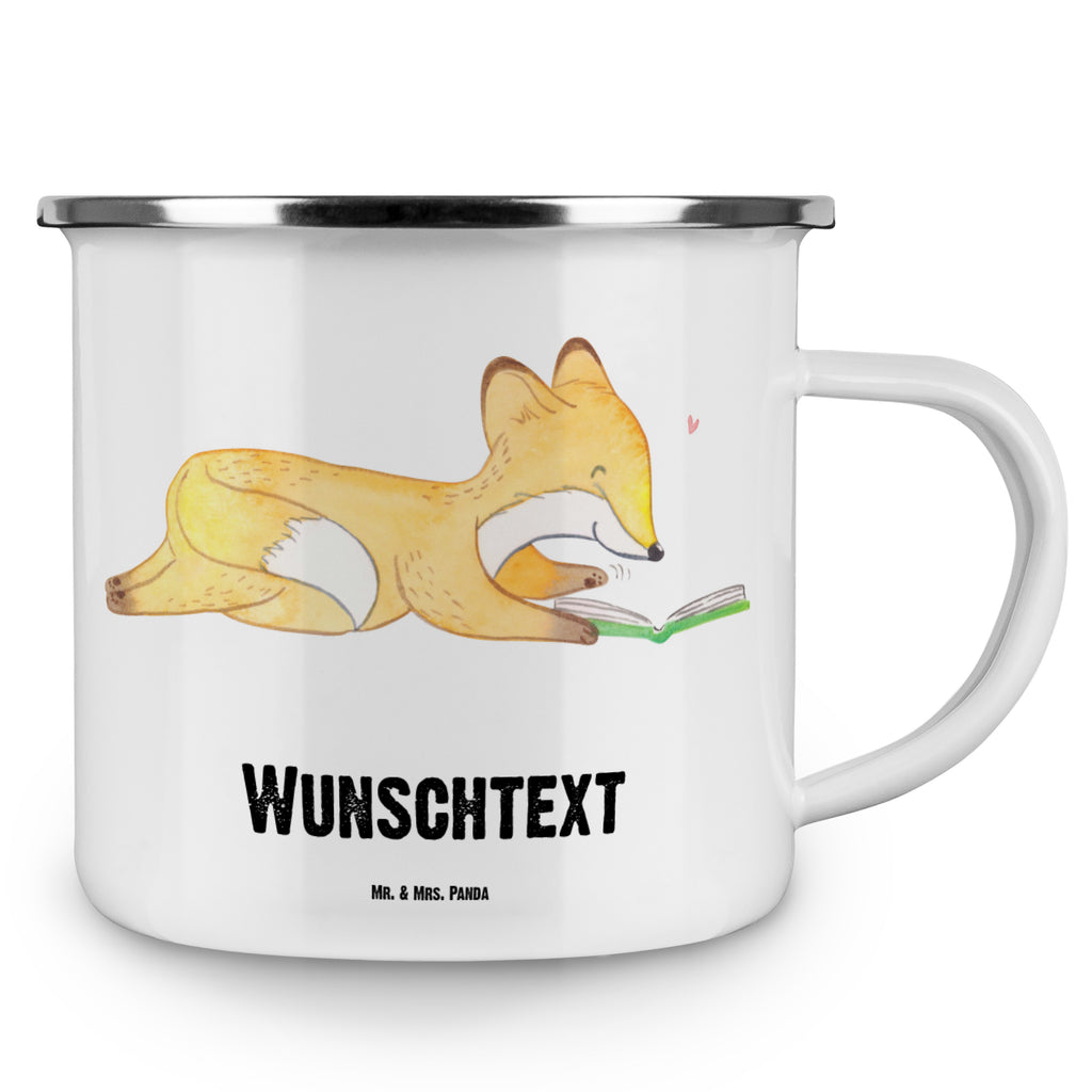 Personalisierte Emaille Tasse Fuchs Lesen Tage Emaille Tasse personalisiert, Emaille Tasse mit Namen, Campingtasse personalisiert, Namenstasse, Campingtasse bedrucken, Campinggeschirr personalsisert, Geschenk, Sport, Sportart, Hobby, Schenken, Danke, Dankeschön, Auszeichnung, Gewinn, Sportler, lesen, Bücher lesen, Bücherwurm
