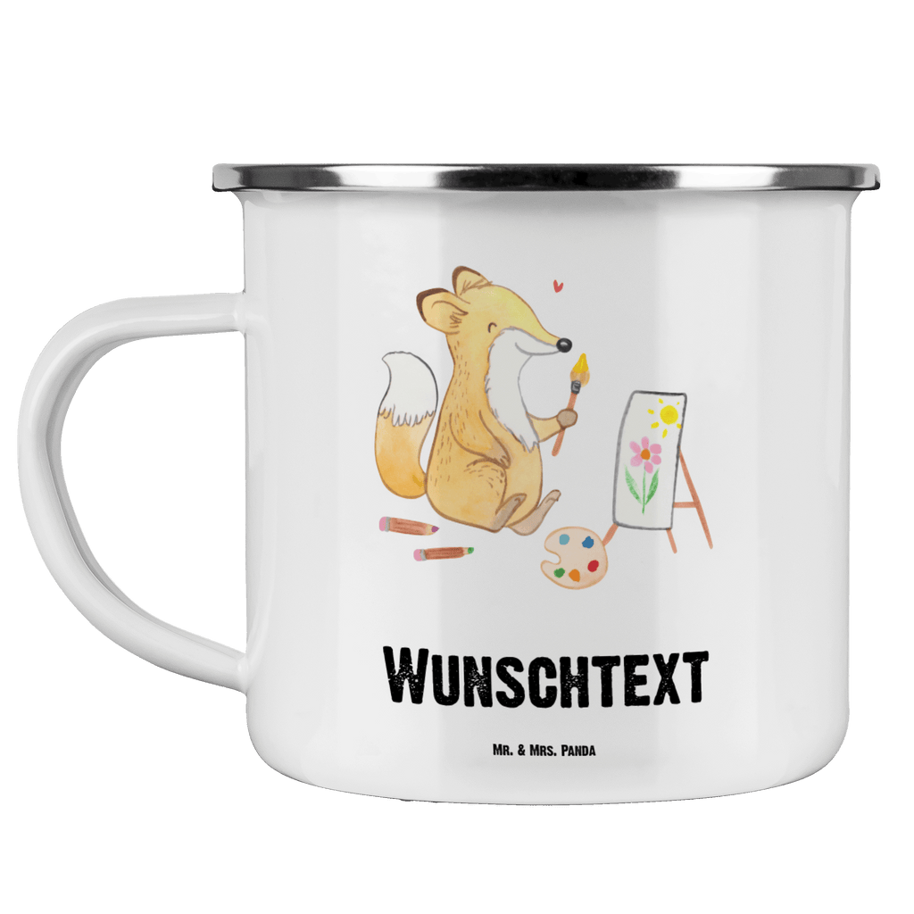 Personalisierte Emaille Tasse Fuchs  Malen Tage Emaille Tasse personalisiert, Emaille Tasse mit Namen, Campingtasse personalisiert, Namenstasse, Campingtasse bedrucken, Campinggeschirr personalsisert, Geschenk, Sport, Sportart, Hobby, Schenken, Danke, Dankeschön, Auszeichnung, Gewinn, Sportler, Malen, Zeichnen, Hobbyzeichner, Künstler, Künstlerin