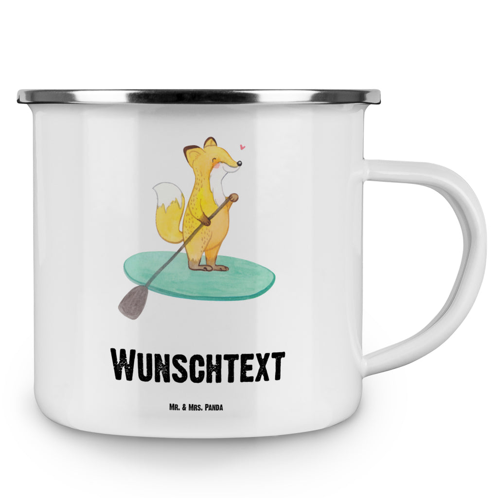 Personalisierte Emaille Tasse Fuchs Stand Up Paddling Tage Emaille Tasse personalisiert, Emaille Tasse mit Namen, Campingtasse personalisiert, Namenstasse, Campingtasse bedrucken, Campinggeschirr personalsisert, Geschenk, Sport, Sportart, Hobby, Schenken, Danke, Dankeschön, Auszeichnung, Gewinn, Sportler, Stand Up Paddling, Paddle Boarding, SUB, subben, Stand up paddle