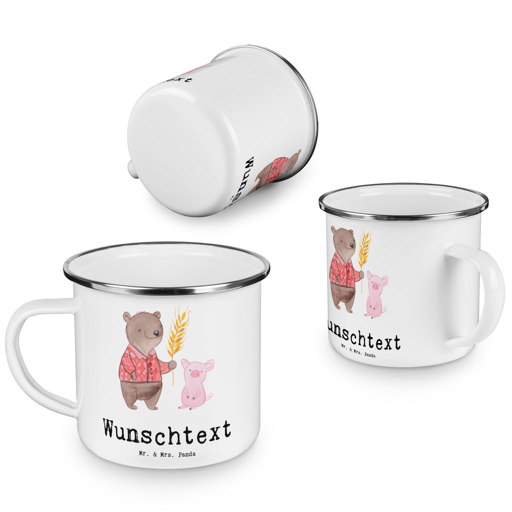 Personalisierte Emaille Tasse Bauer mit Herz Emaille Tasse personalisiert, Emaille Tasse mit Namen, Campingtasse personalisiert, Namenstasse, Campingtasse bedrucken, Campinggeschirr personalsisert, Beruf, Ausbildung, Jubiläum, Abschied, Rente, Kollege, Kollegin, Geschenk, Schenken, Arbeitskollege, Mitarbeiter, Firma, Danke, Dankeschön, Landwirt; Bauer, Tierwirt, Agronom, Farmer, Bauernhof