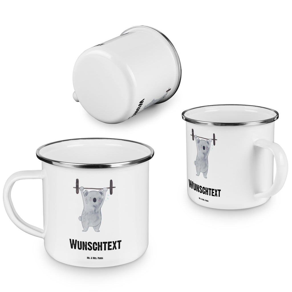 Personalisierte Emaille Tasse Koala Crossfit Tage Emaille Tasse personalisiert, Emaille Tasse mit Namen, Campingtasse personalisiert, Namenstasse, Campingtasse bedrucken, Campinggeschirr personalsisert, Geschenk, Sport, Sportart, Hobby, Schenken, Danke, Dankeschön, Auszeichnung, Gewinn, Sportler, Crossfit, Wettkampfsport, Sportschule