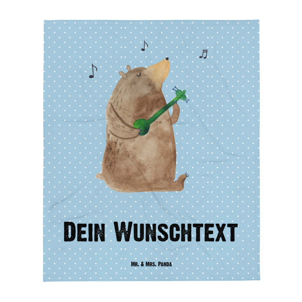 Babydecke mit Namen Bär Gitarre Babdyecke personalisiert, Babydecke mit Namen, Babydecke bedrucken, Babygeschenk personalisiet, Babygeschenk mit Namen, Krabbeldecke mit Namen, Krabbeldecke personalisiert, Bär, Teddy, Teddybär