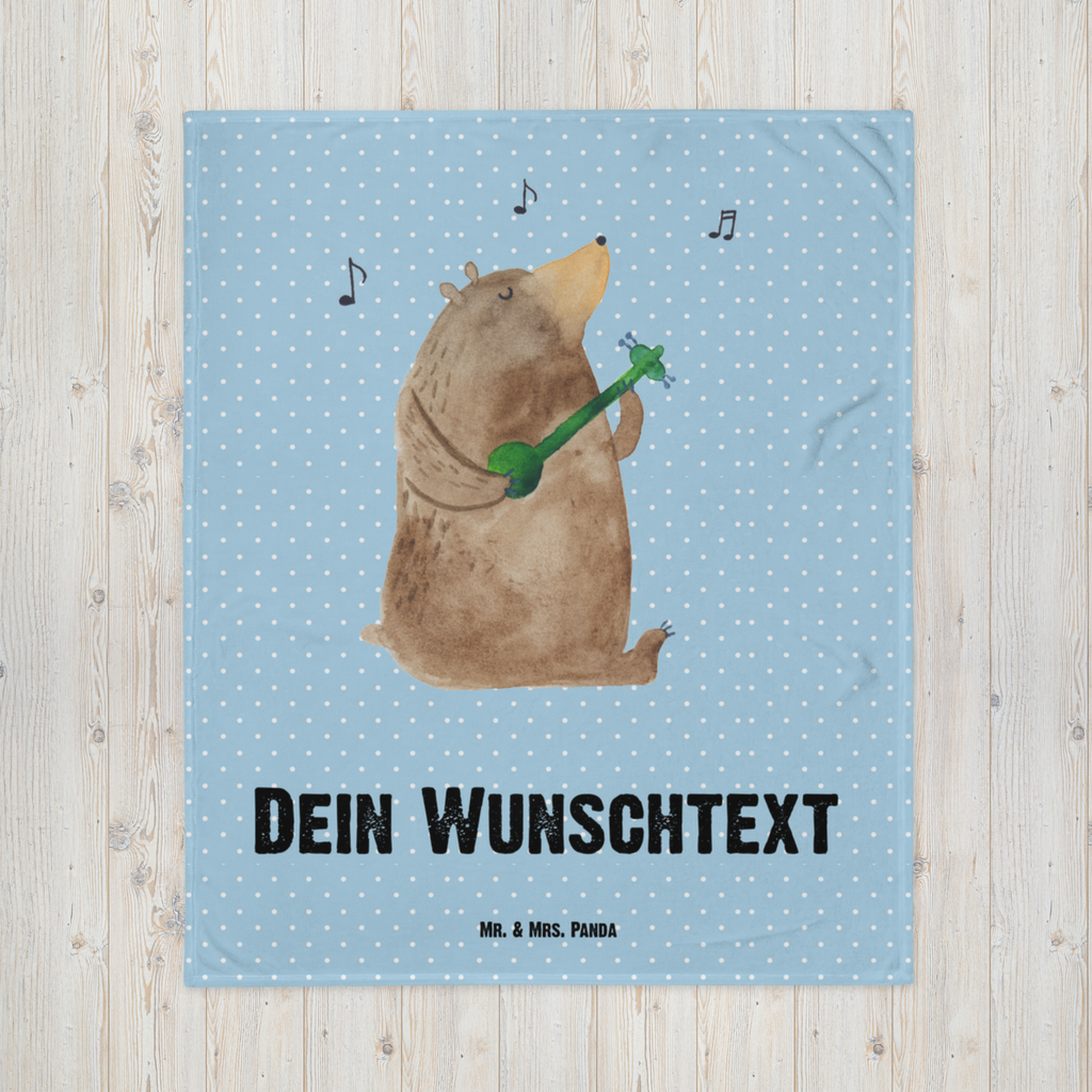 Babydecke mit Namen Bär Gitarre Babdyecke personalisiert, Babydecke mit Namen, Babydecke bedrucken, Babygeschenk personalisiet, Babygeschenk mit Namen, Krabbeldecke mit Namen, Krabbeldecke personalisiert, Bär, Teddy, Teddybär