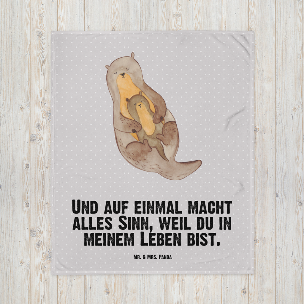 Babydecke Otter mit Kind Babydecke, Babygeschenk, Geschenk Geburt, Babyecke Kuscheldecke, Krabbeldecke, Otter, Fischotter, Seeotter, Otter Seeotter See Otter