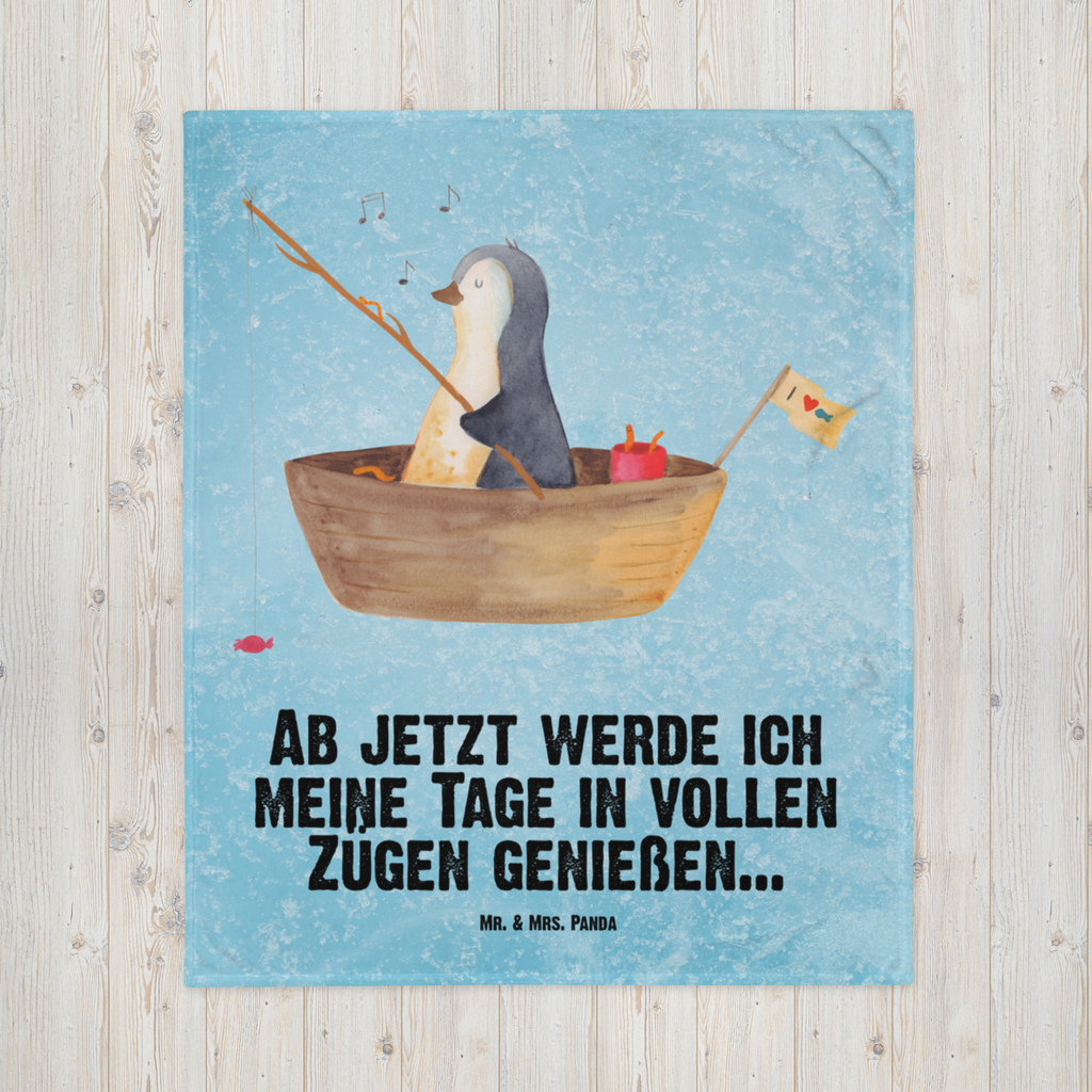Babydecke Pinguin Angelboot Babydecke, Babygeschenk, Geschenk Geburt, Babyecke Kuscheldecke, Krabbeldecke, Pinguin, Pinguine, Angeln, Boot, Angelboot, Lebenslust, Leben, genießen, Motivation, Neustart, Neuanfang, Trennung, Scheidung, Geschenkidee Liebeskummer