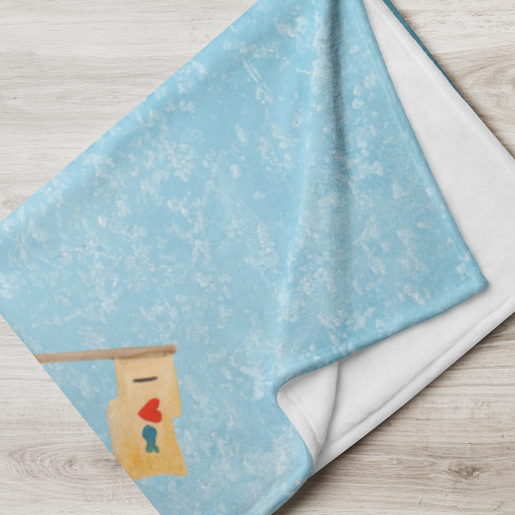 Babydecke Pinguin Angelboot Babydecke, Babygeschenk, Geschenk Geburt, Babyecke Kuscheldecke, Krabbeldecke, Pinguin, Pinguine, Angeln, Boot, Angelboot, Lebenslust, Leben, genießen, Motivation, Neustart, Neuanfang, Trennung, Scheidung, Geschenkidee Liebeskummer