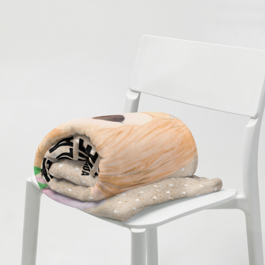 Babydecke Wüstenfuchs Blumenkranz Babydecke, Babygeschenk, Geschenk Geburt, Babyecke Kuscheldecke, Krabbeldecke, Afrika, Wildtiere, Wüste, Wüstenfuchs, Blumen, Blumenkranz, Glücklich