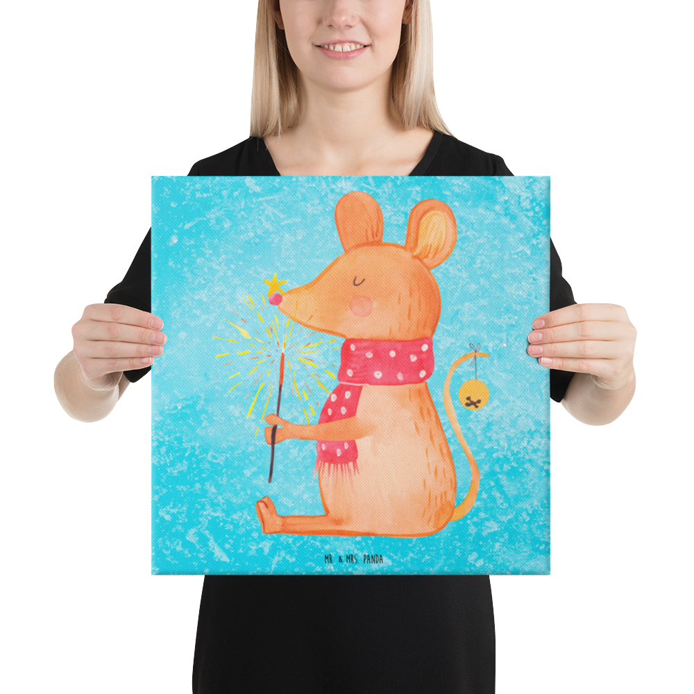 Leinwand Bild Weihnachtsmaus Leinwand, Bild, Kunstdruck, Wanddeko, Dekoration, Winter, Weihnachten, Weihnachtsdeko, Nikolaus, Advent, Heiligabend, Wintermotiv, Frohe Weihnachten, Weihnachtsgruß, Weihnachtsmotiv, Maus, Mäuschen, Weihnachtswunder