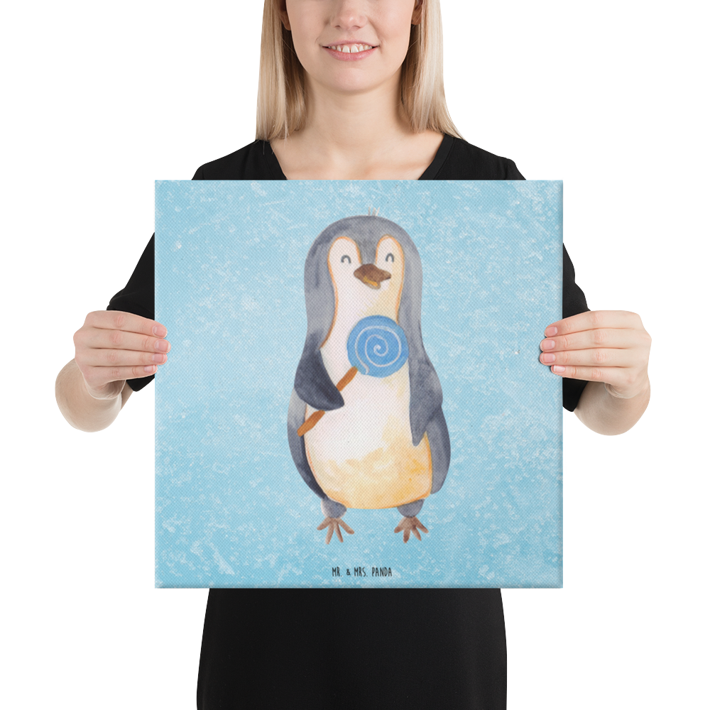 Leinwand Bild Pinguin Lolli