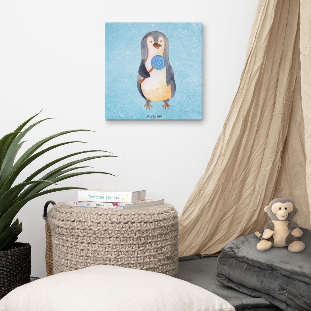 Leinwand Bild Pinguin Lolli