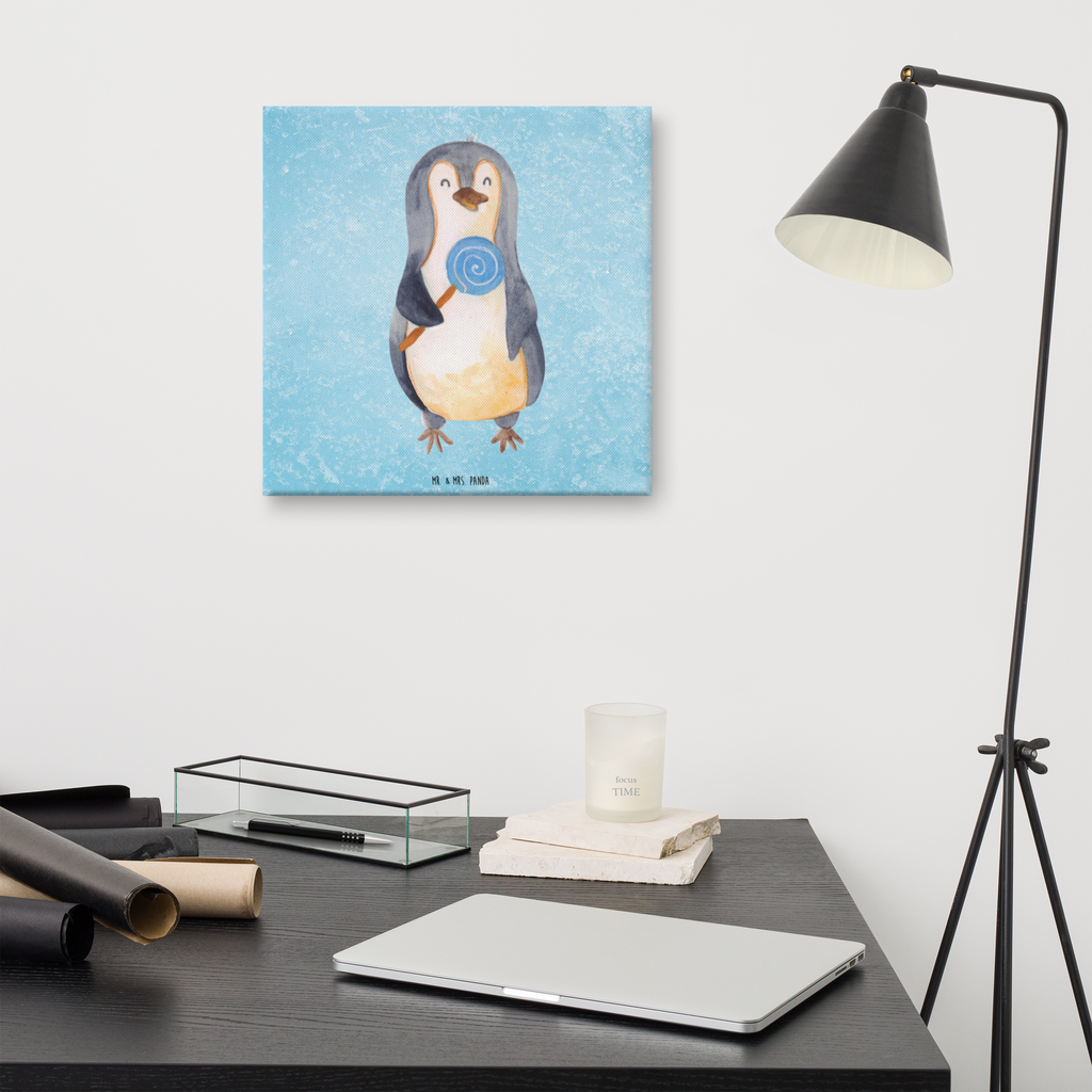 Leinwand Bild Pinguin Lolli